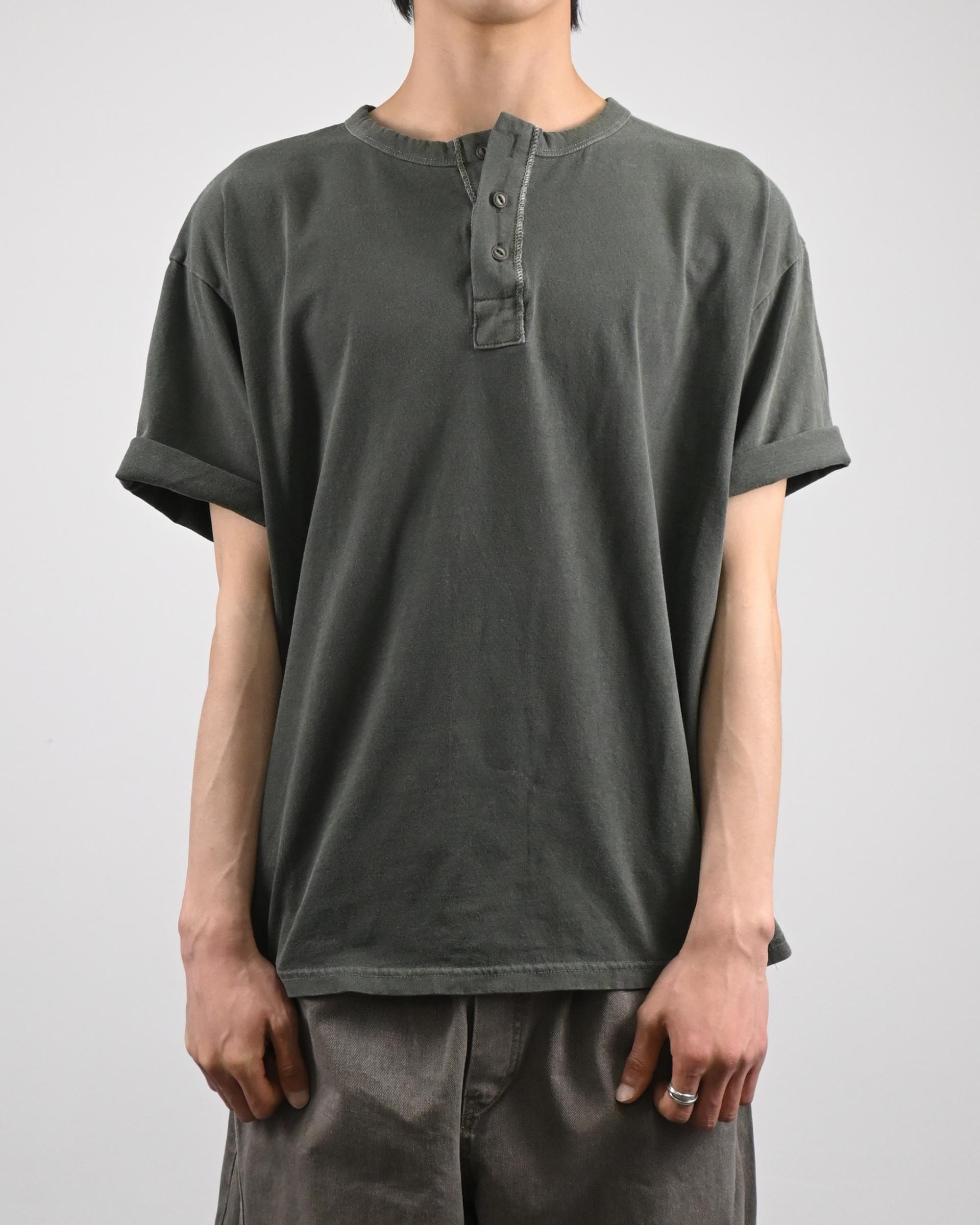 dying henley neck half t-shirt