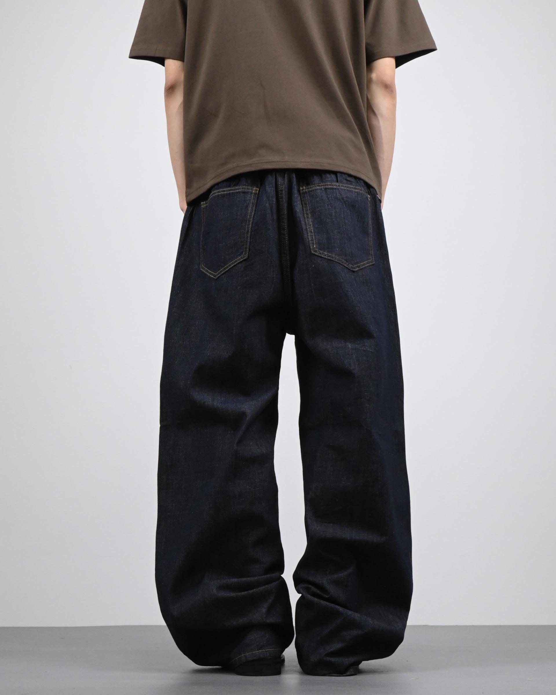 straight linen denim pants