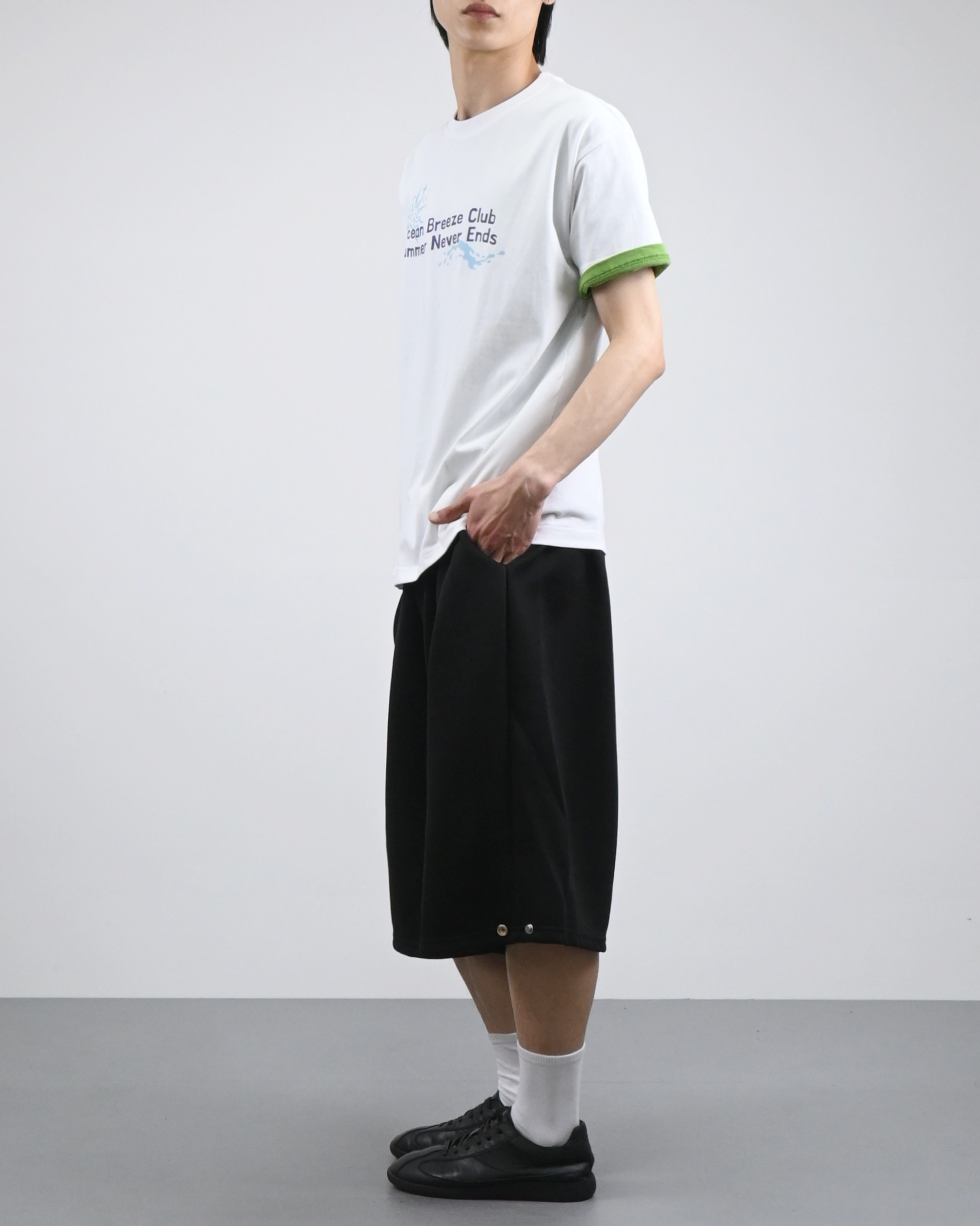 snap bermuda sweatpants