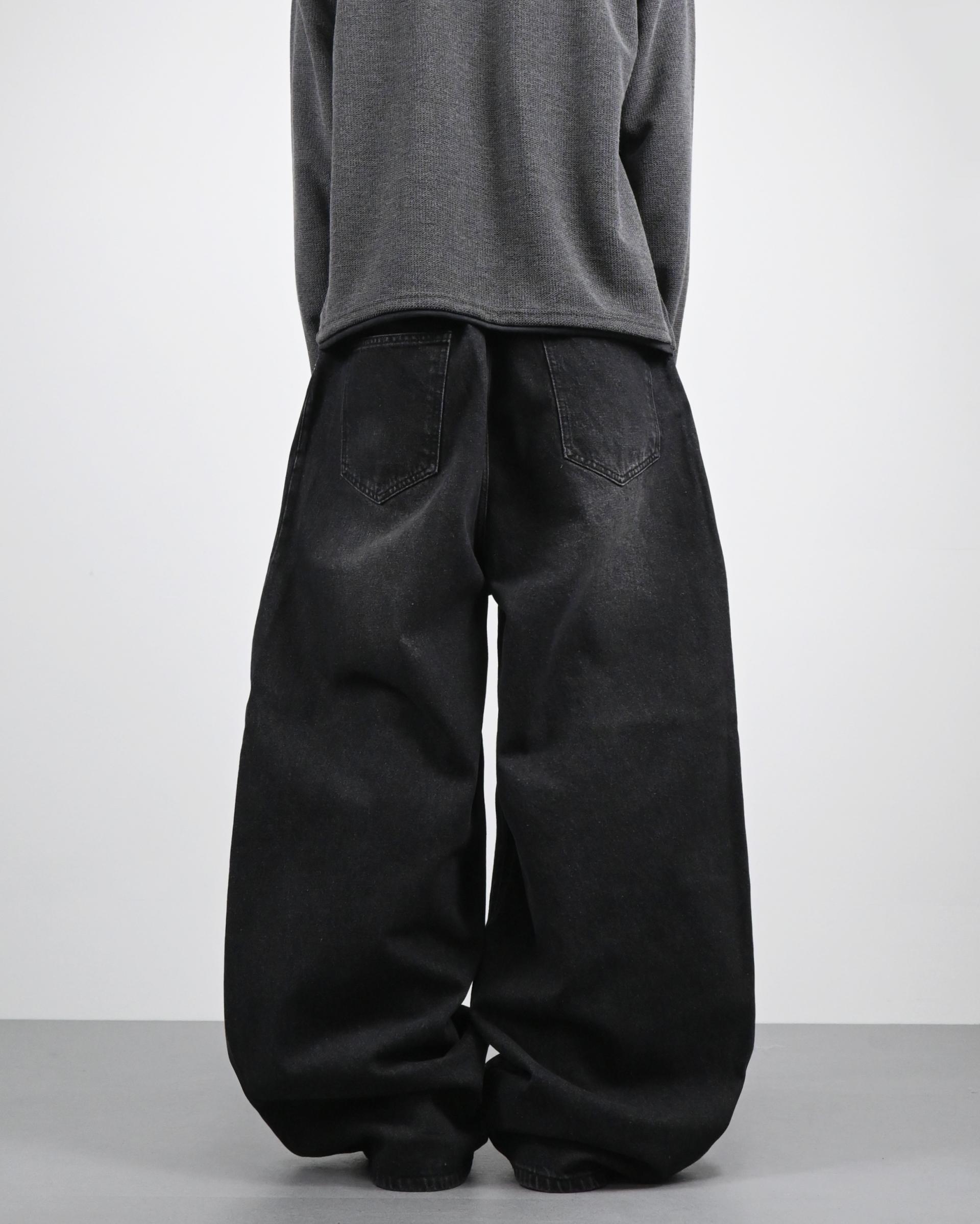 banding balloon denim pants