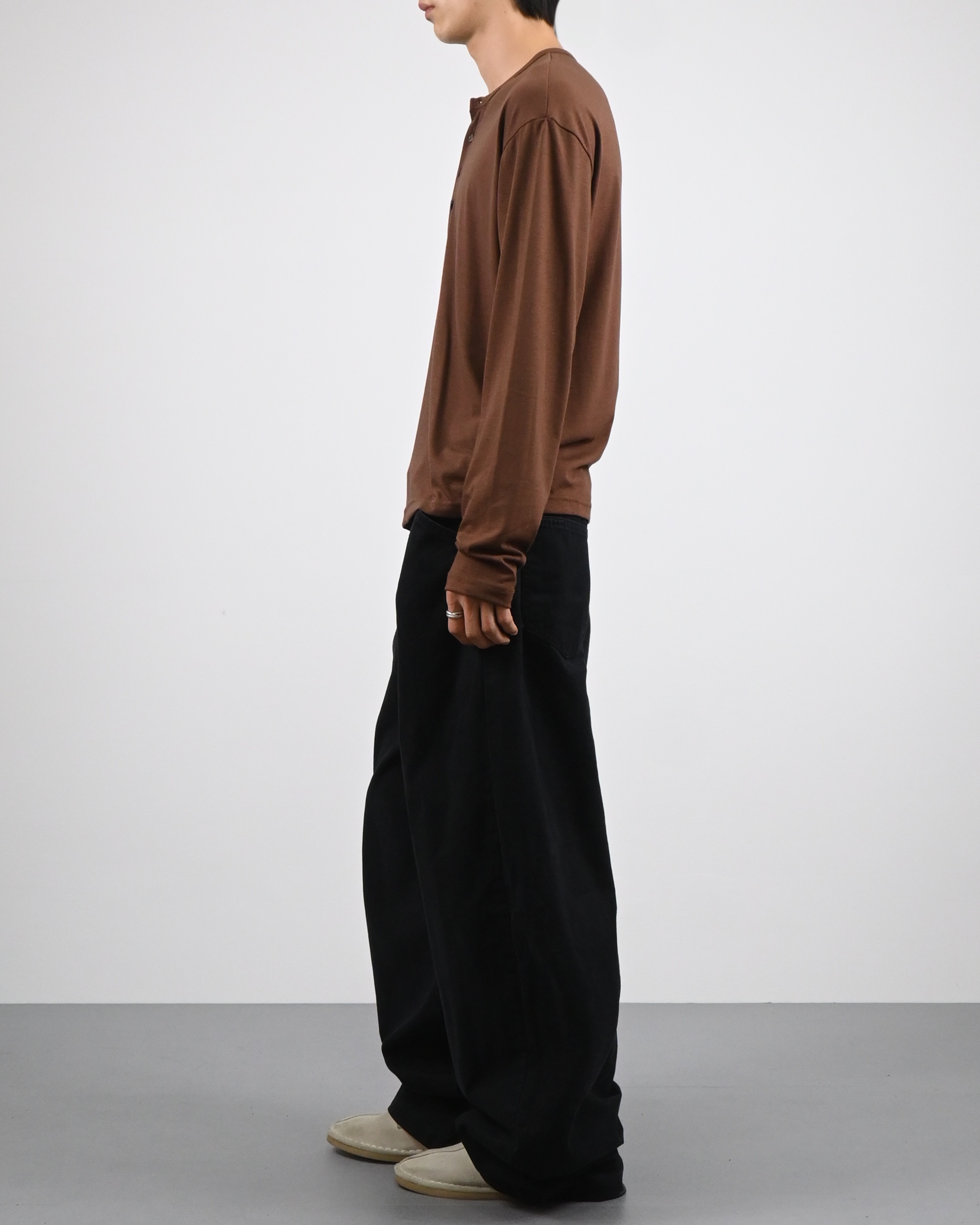 back slit henley neck t-shirts