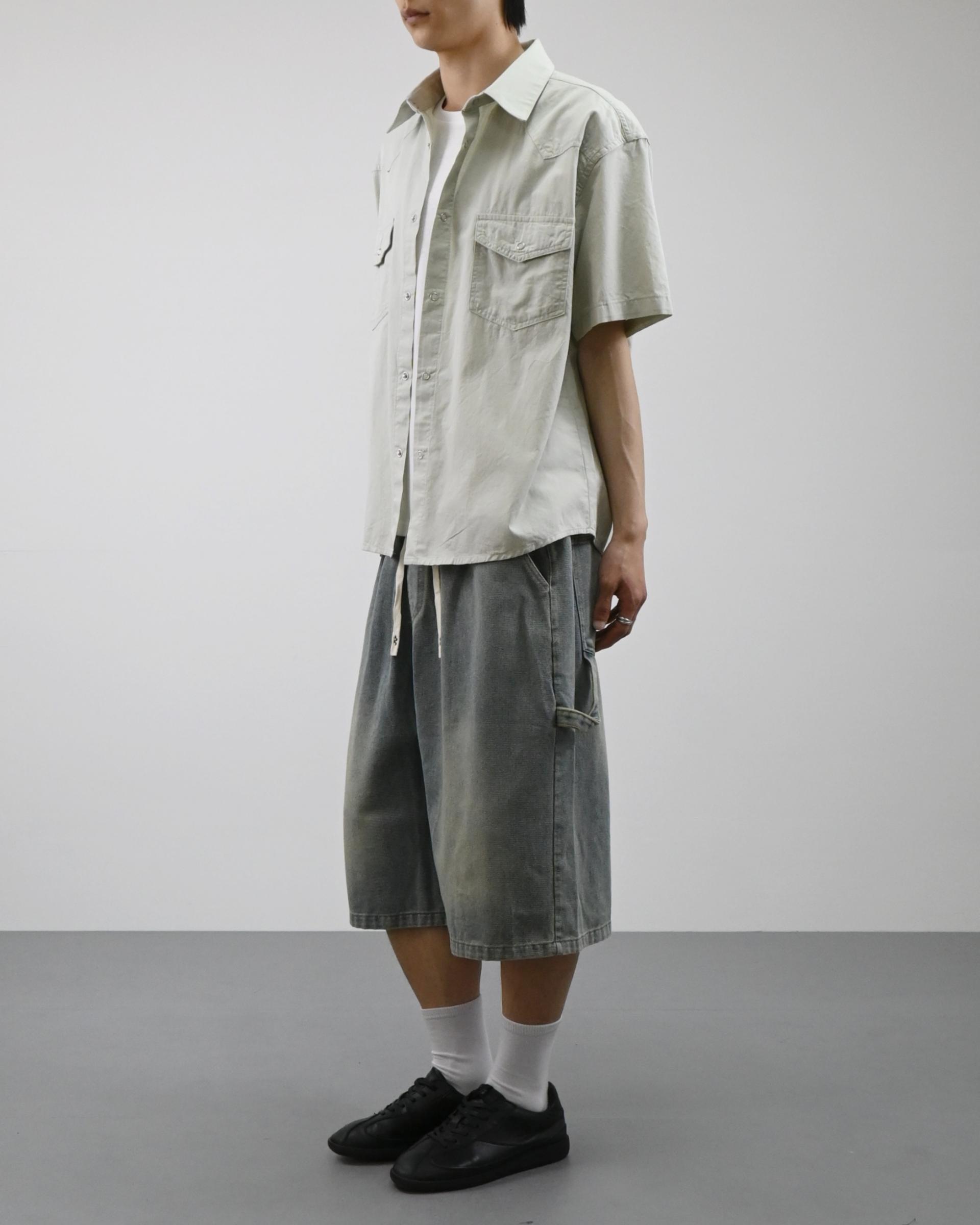 banding vintage carpenter bermuda denim pants