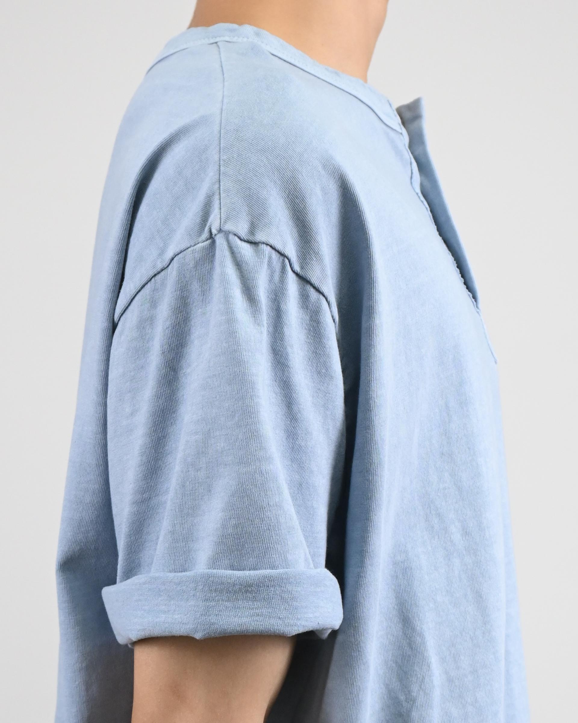dying henley neck half t-shirt