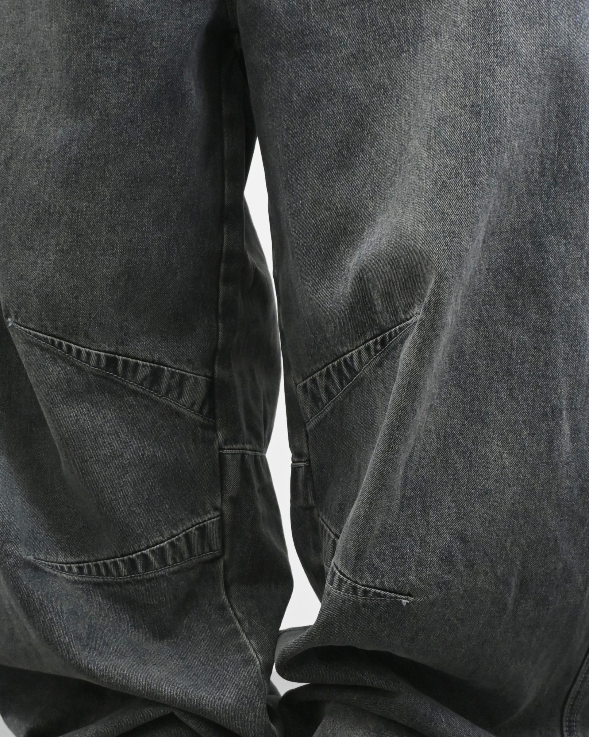 dart balloon denim pants (dark blue)