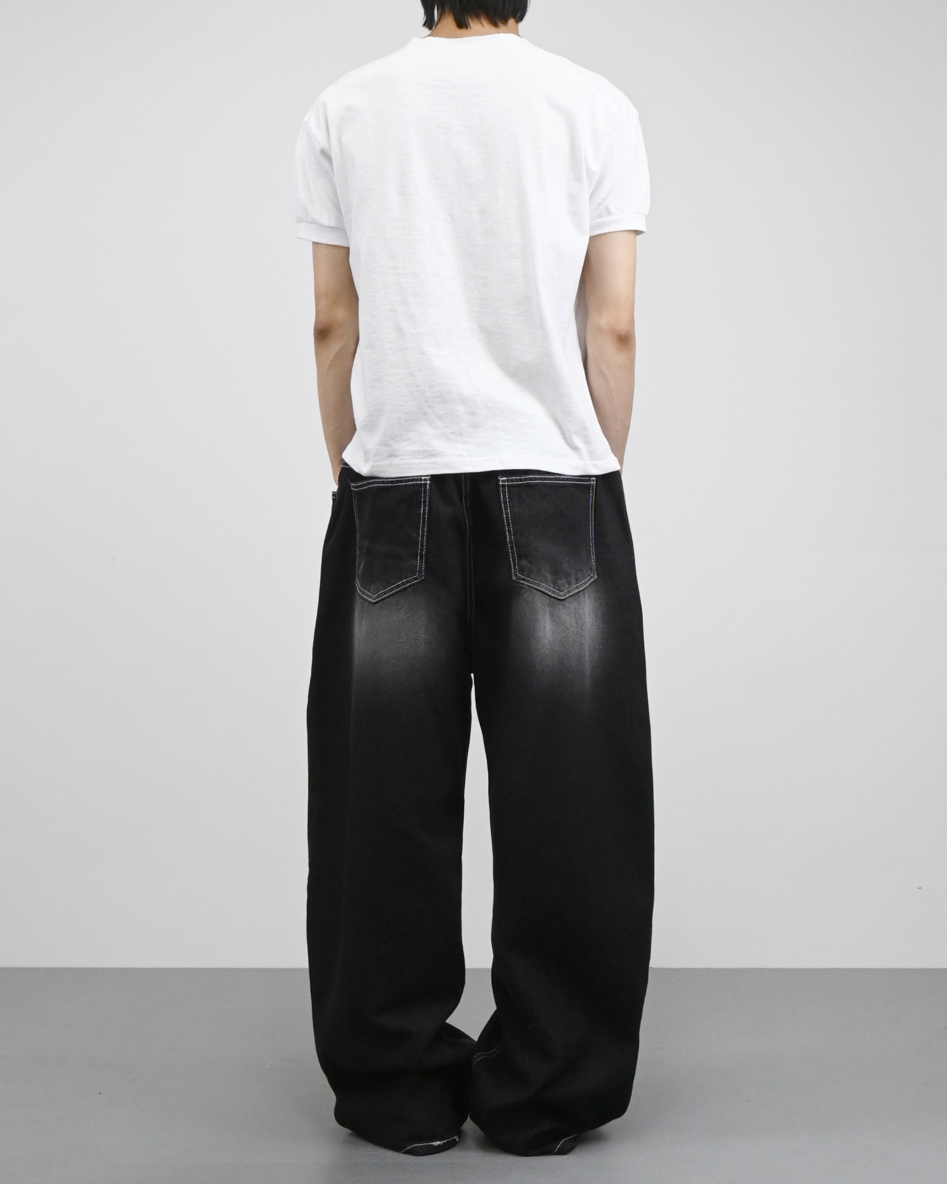 stitch henley neck half t-shirt
