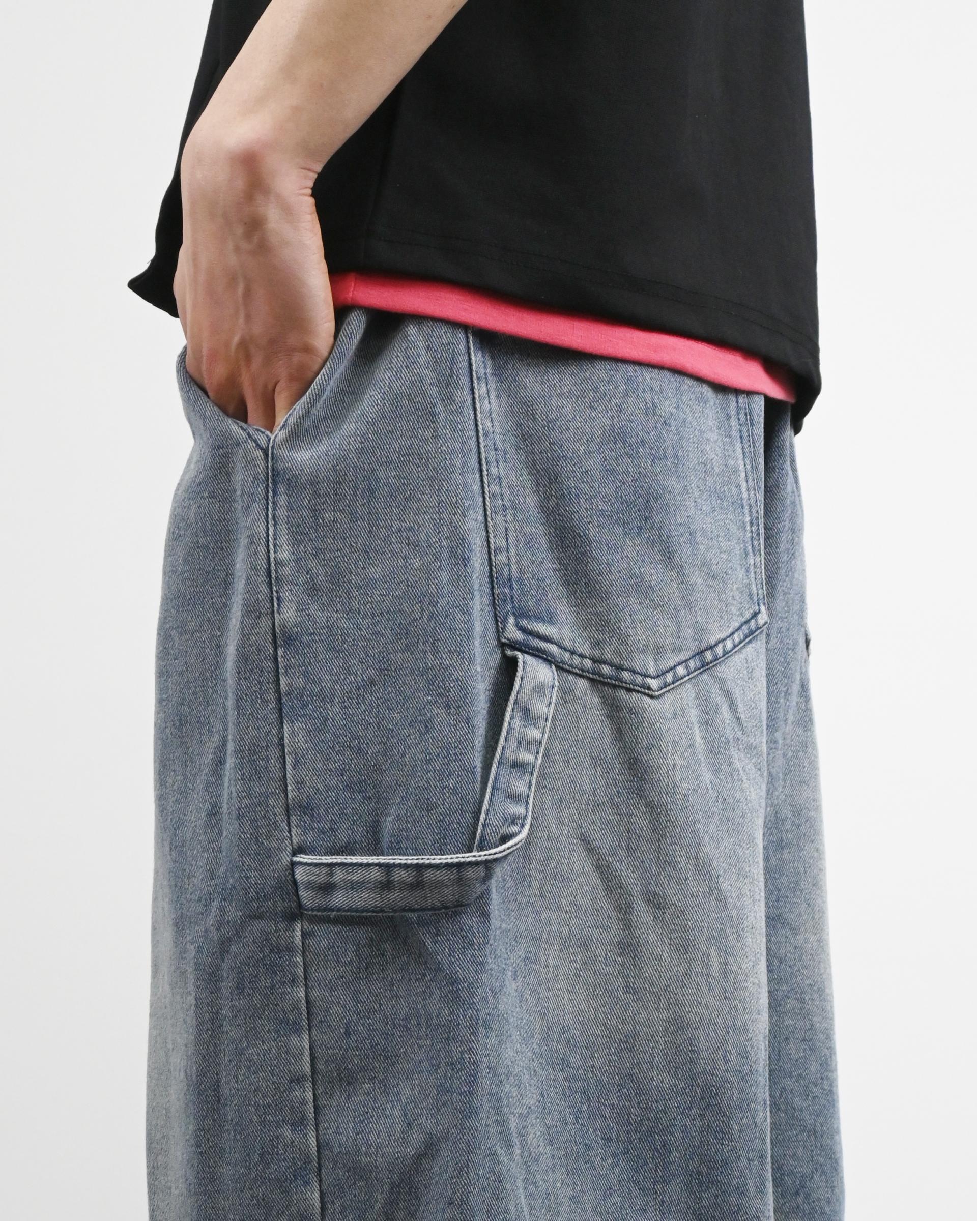 banding vintage carpenter bermuda denim pants