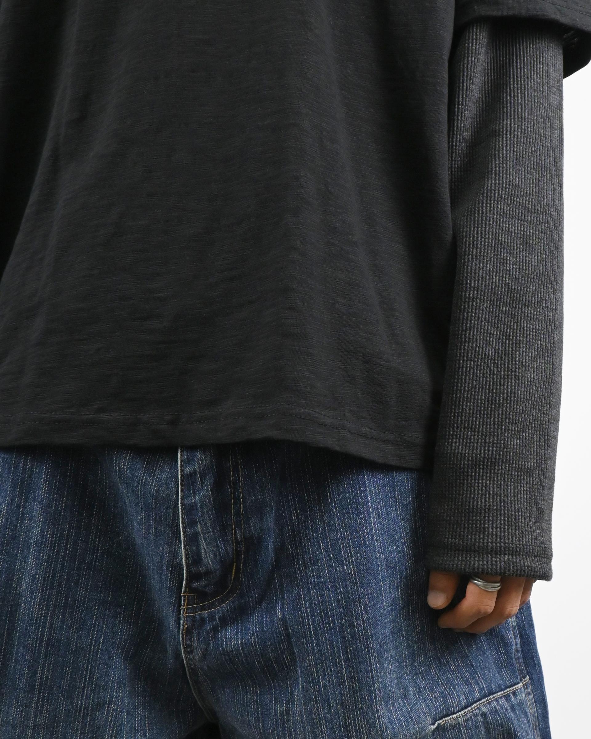 slub waffle layered t-shirt