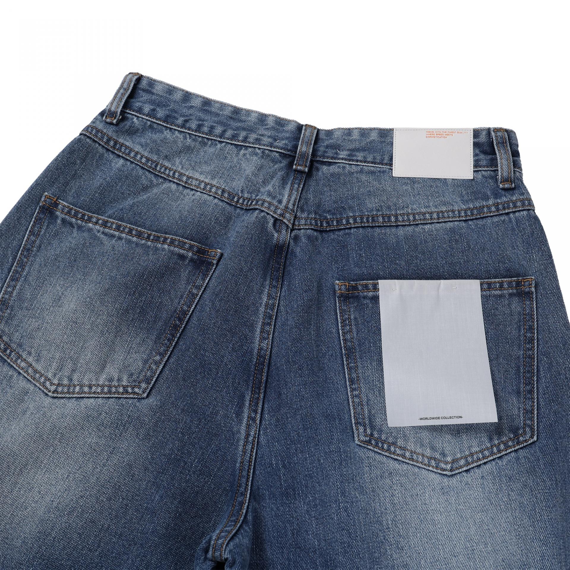dart balloon denim pants (mid blue)