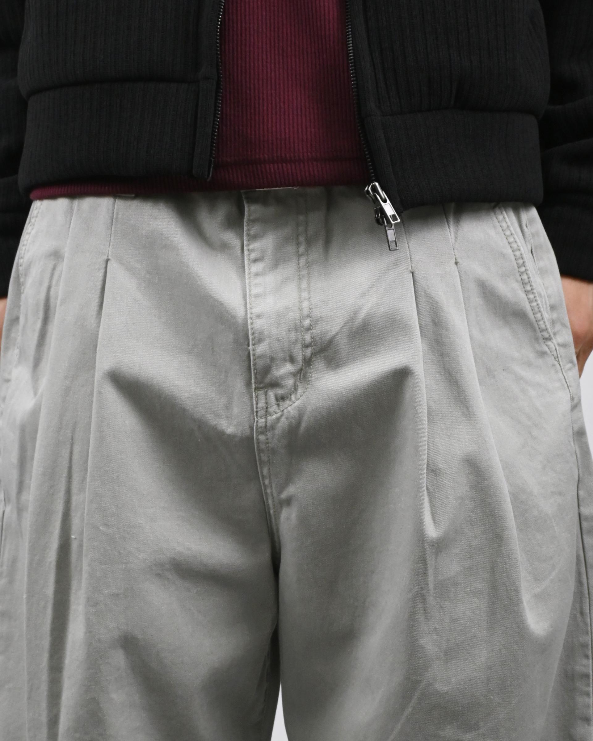 two tuck pigment cotton pants