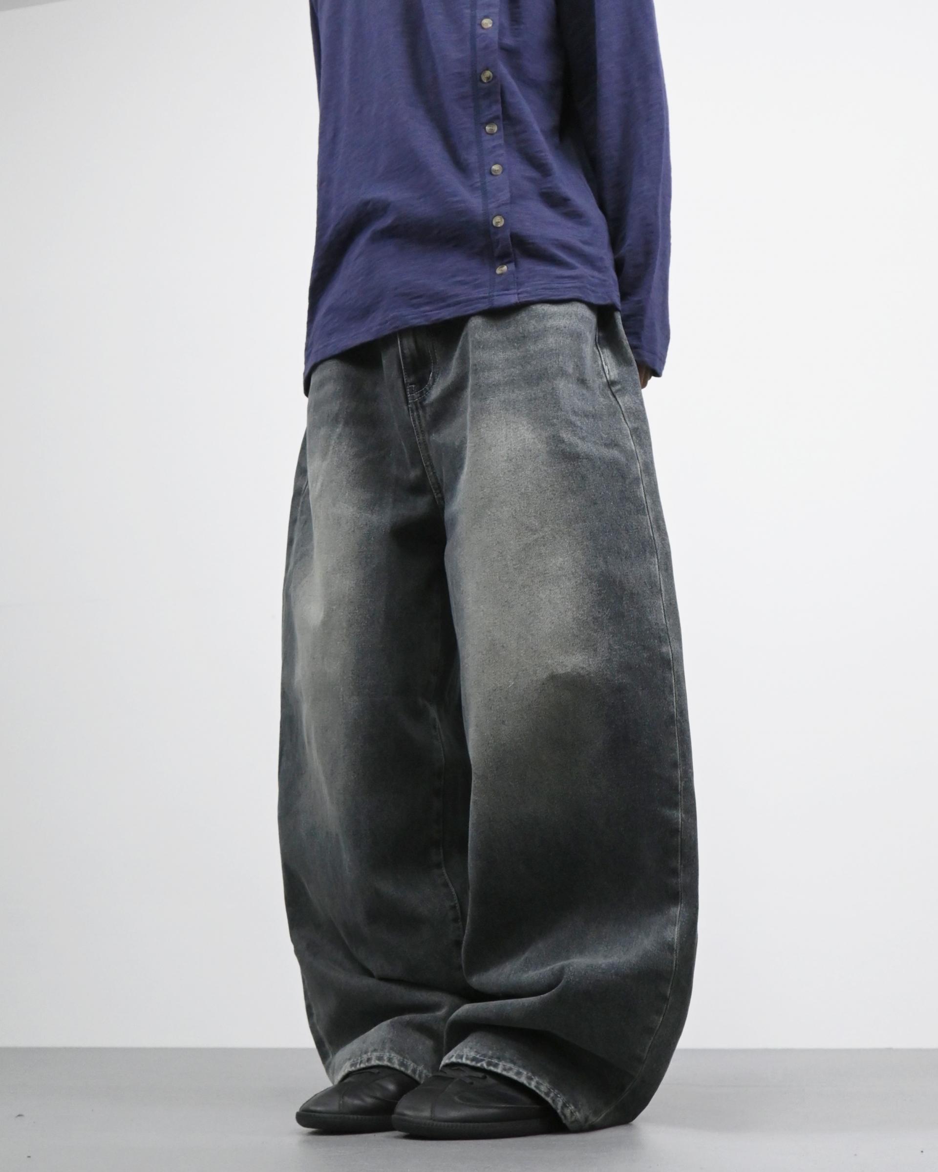 banding balloon denim pants