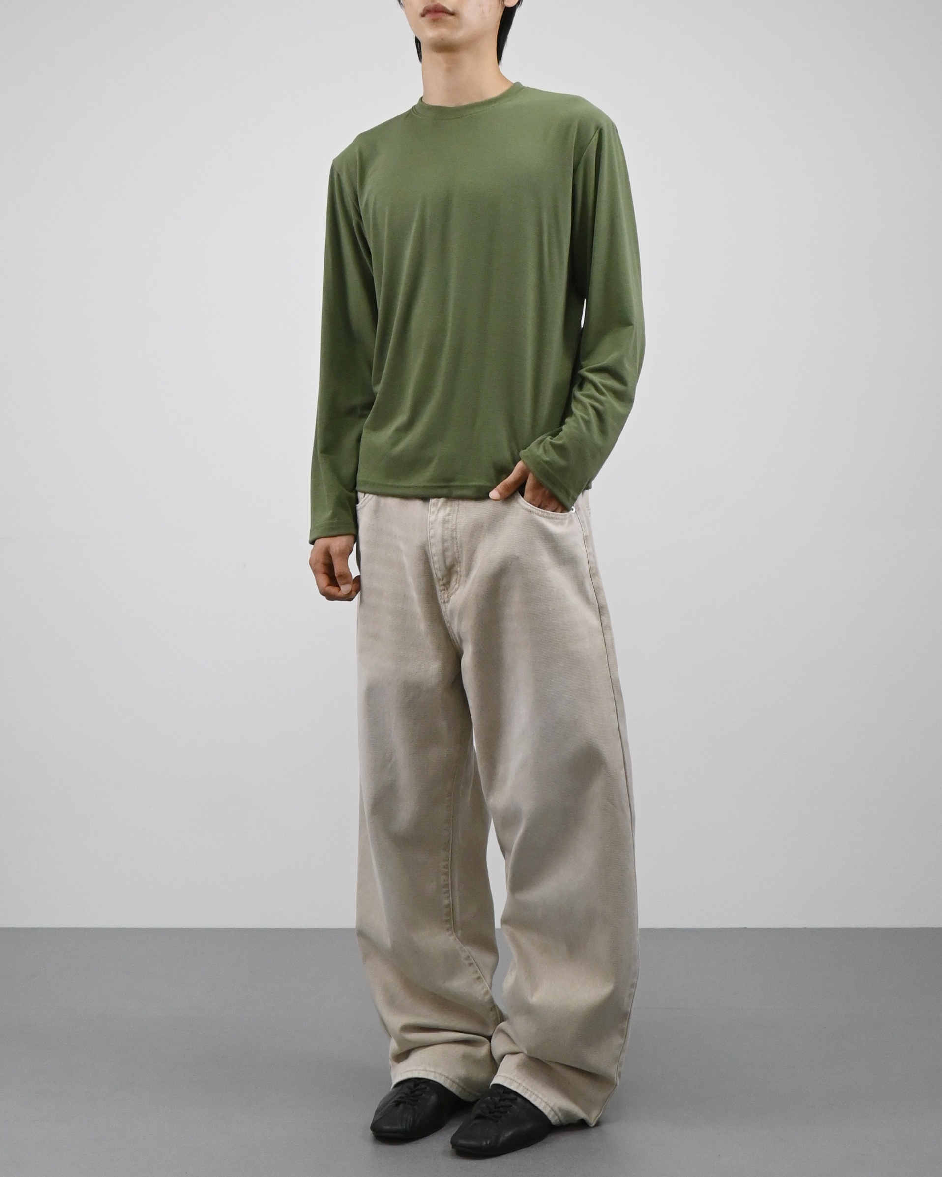 slub henley neck long sleeve 복제