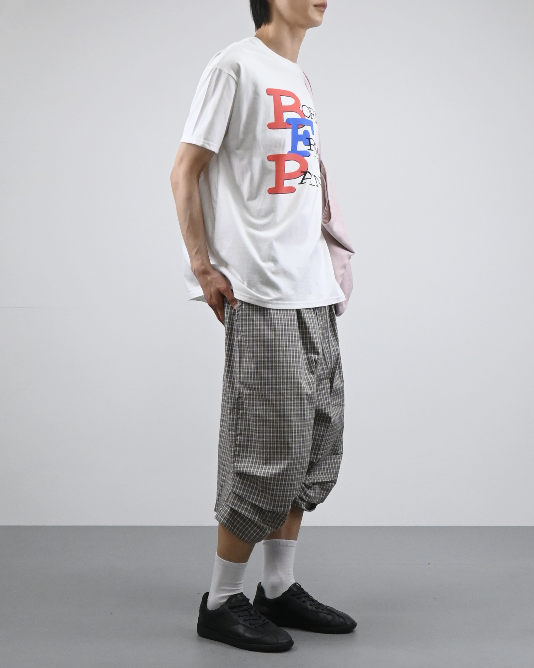 checkered bermuda cotton pants
