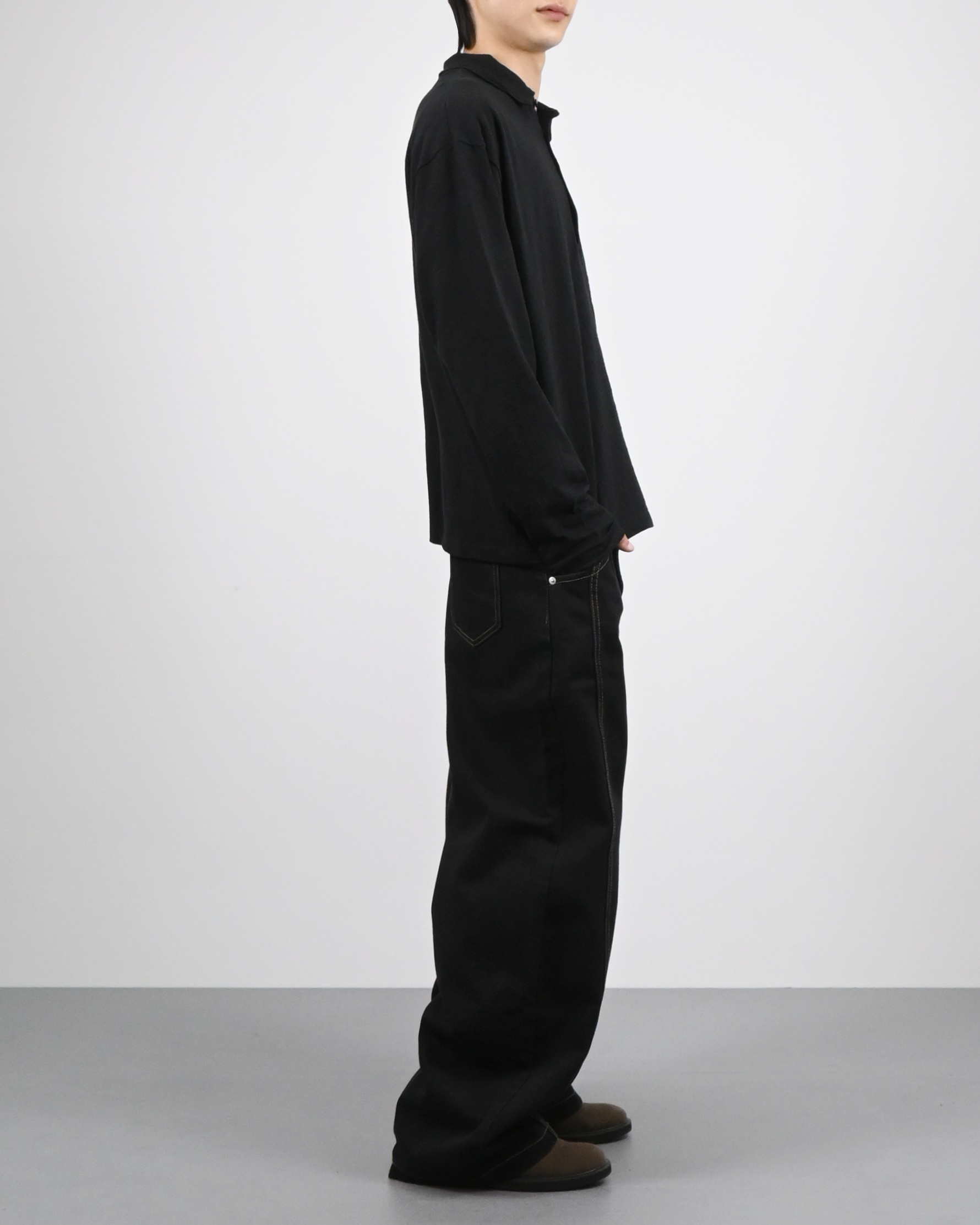 slub five burton collar t-shirt