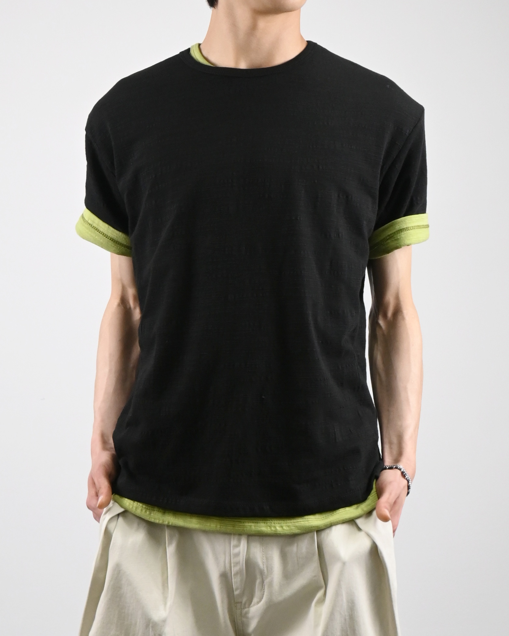 slub vintage half t-shirt