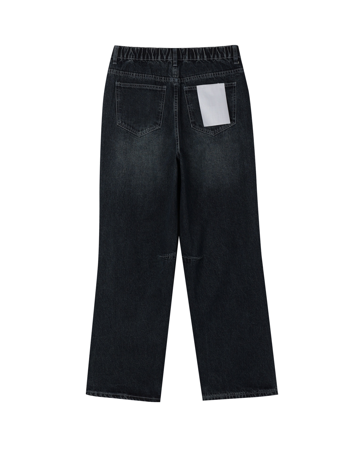 dart curved denim pants (dark blue)
