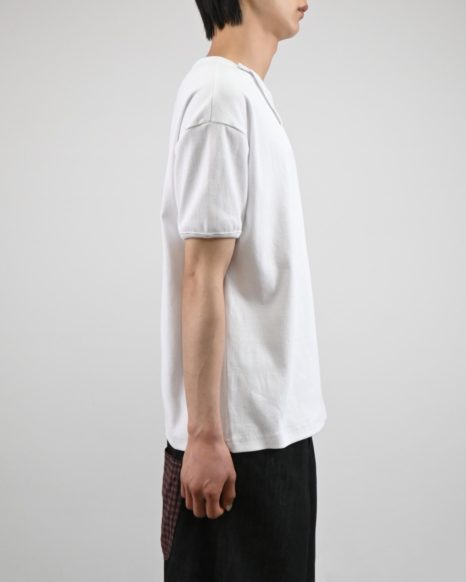 offset henley neck ringer half t-shirt