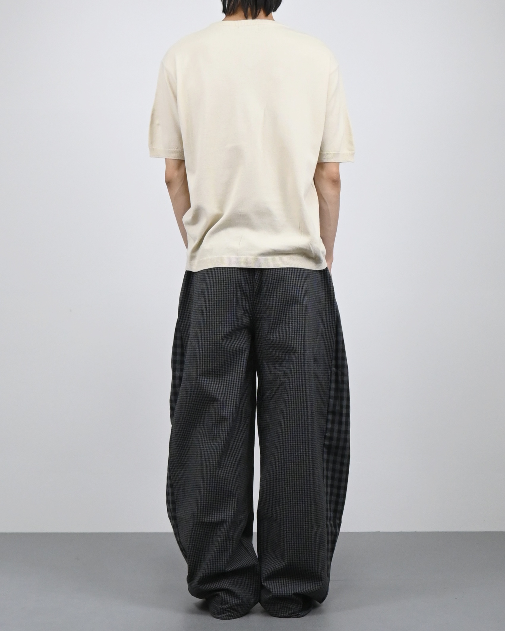 v-neck layered half knit