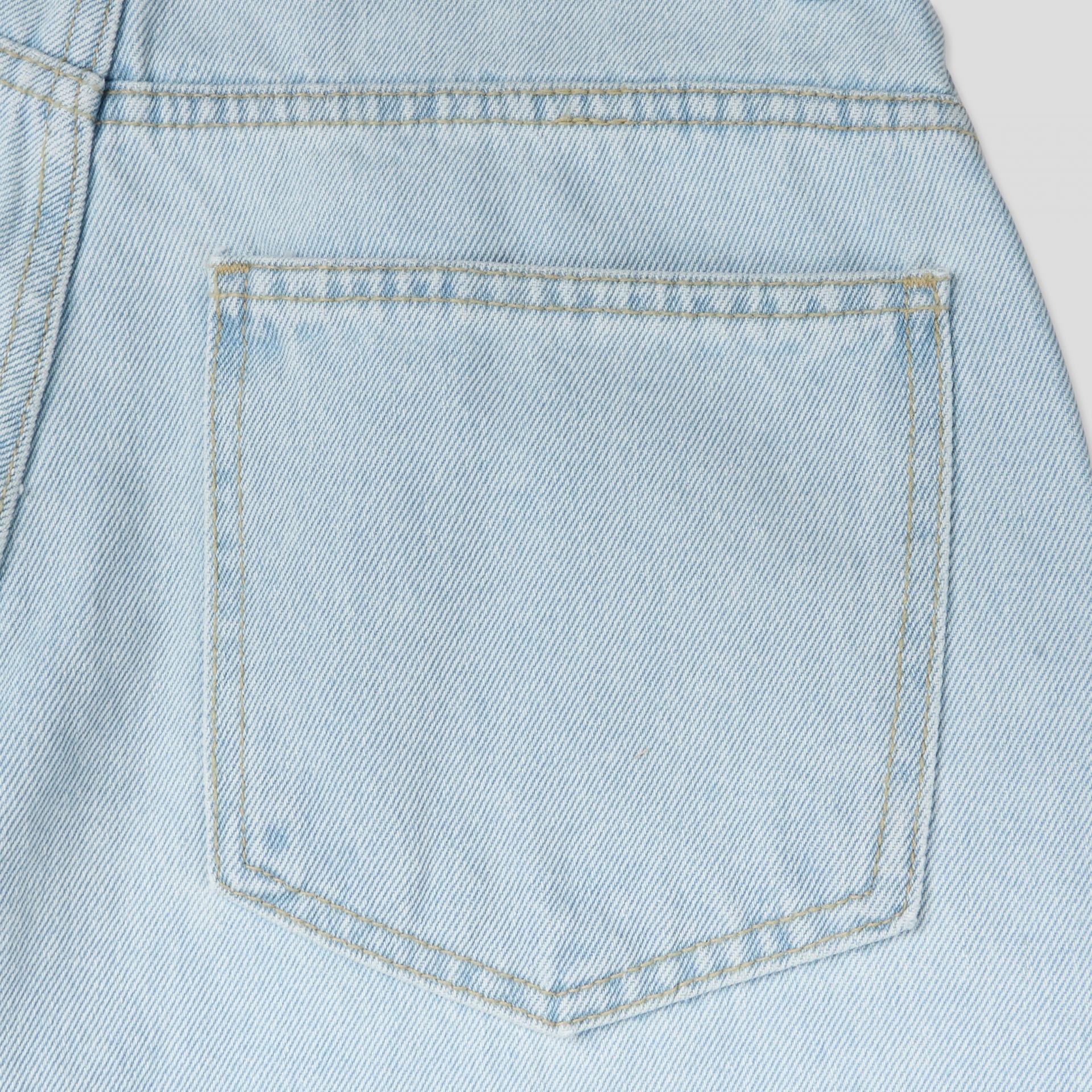 cream blue curved denim pants