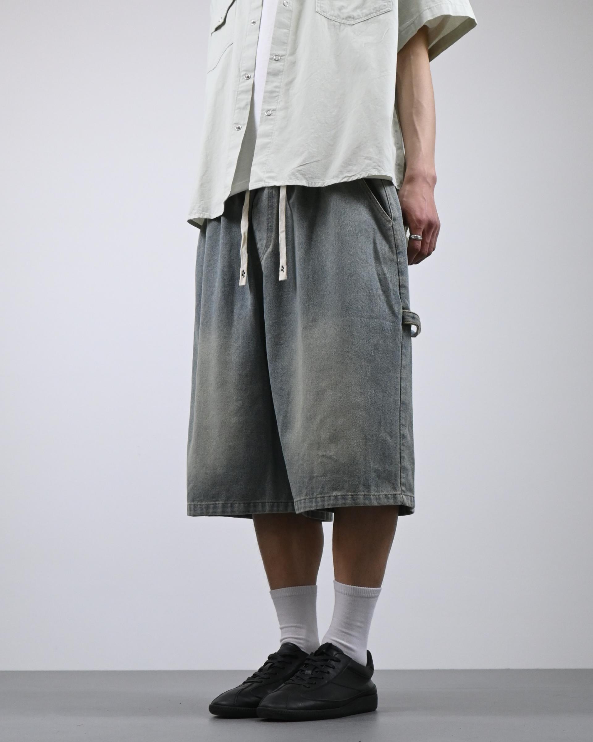 banding vintage carpenter bermuda denim pants