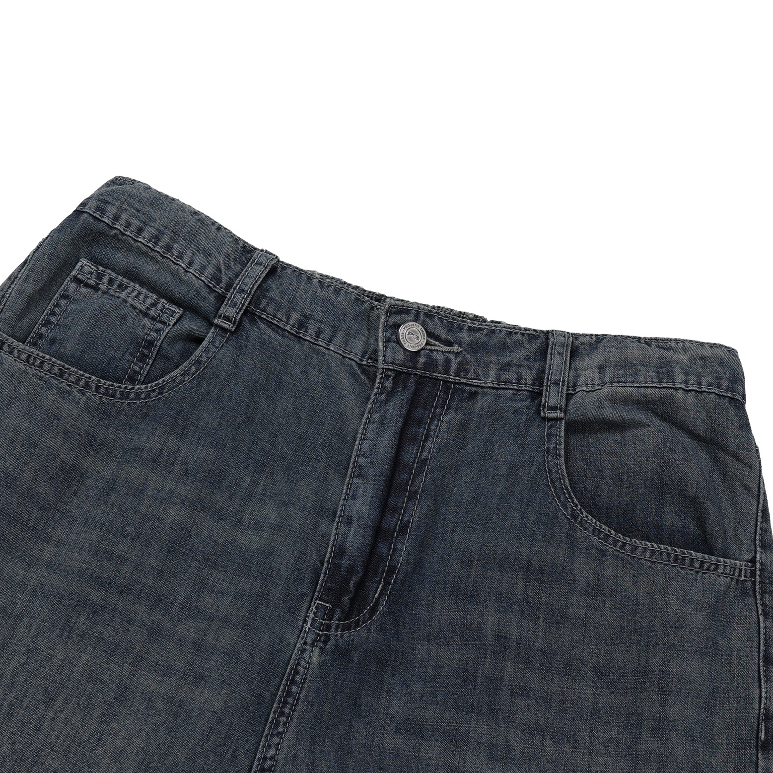 straight linen denim pants