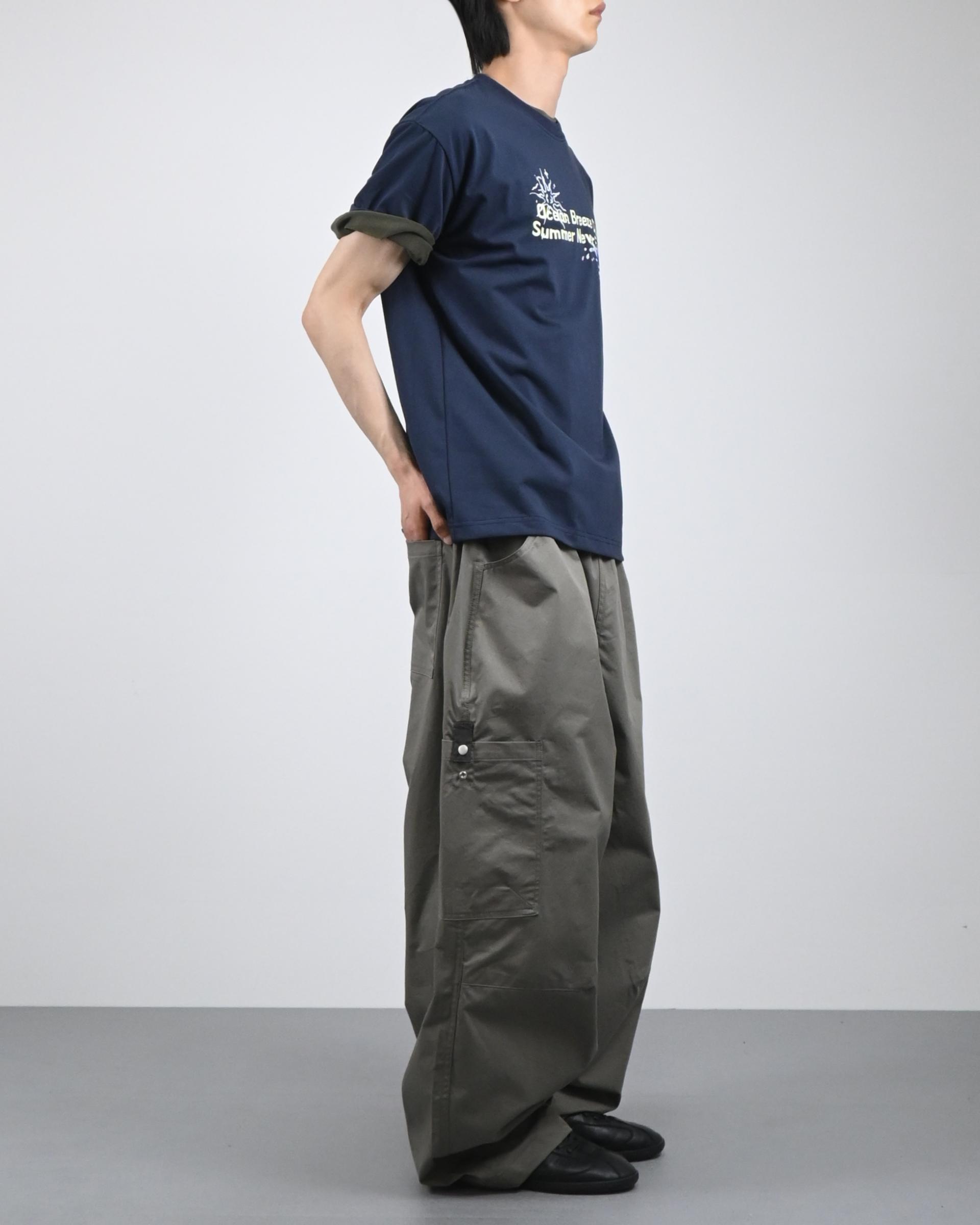 matte snap cargo cotton balloon pants