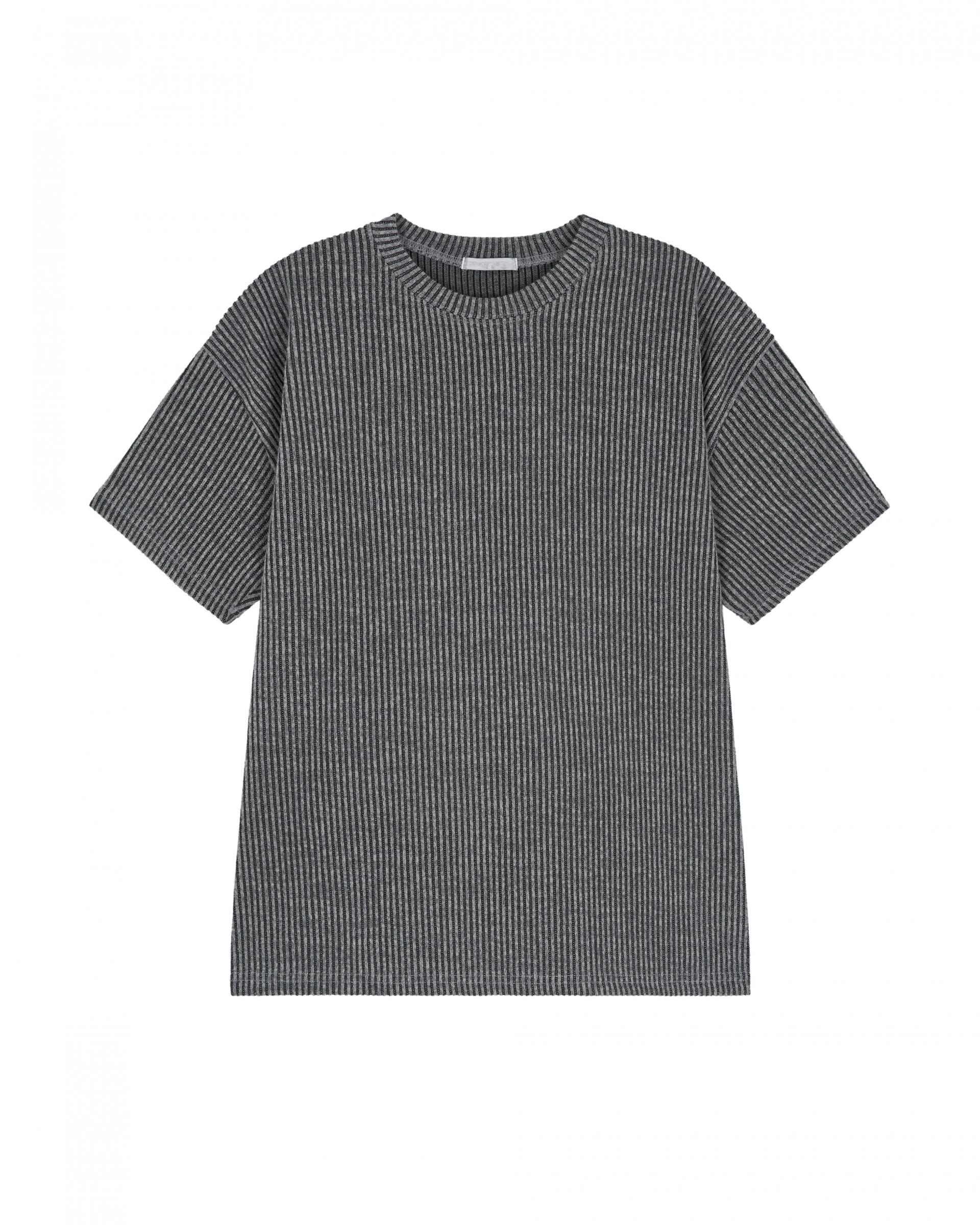 two tone ribbed half-t-shirt