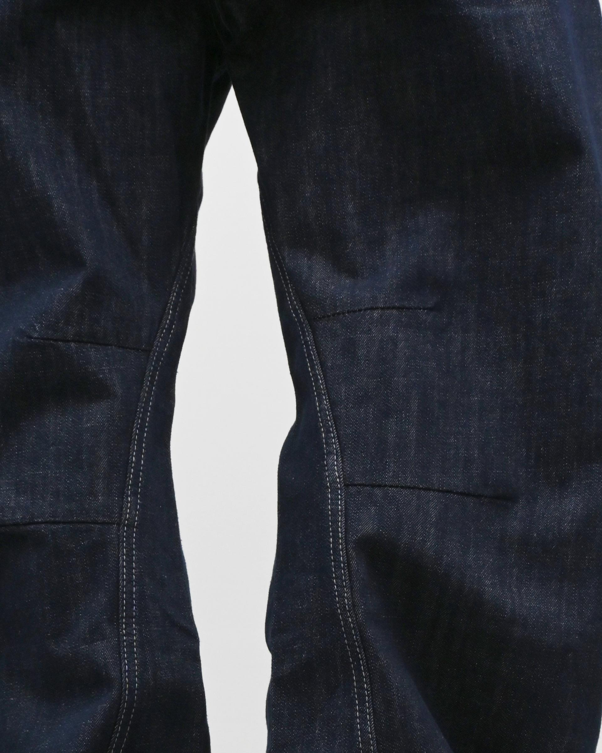 velcro deep indigo denim pants