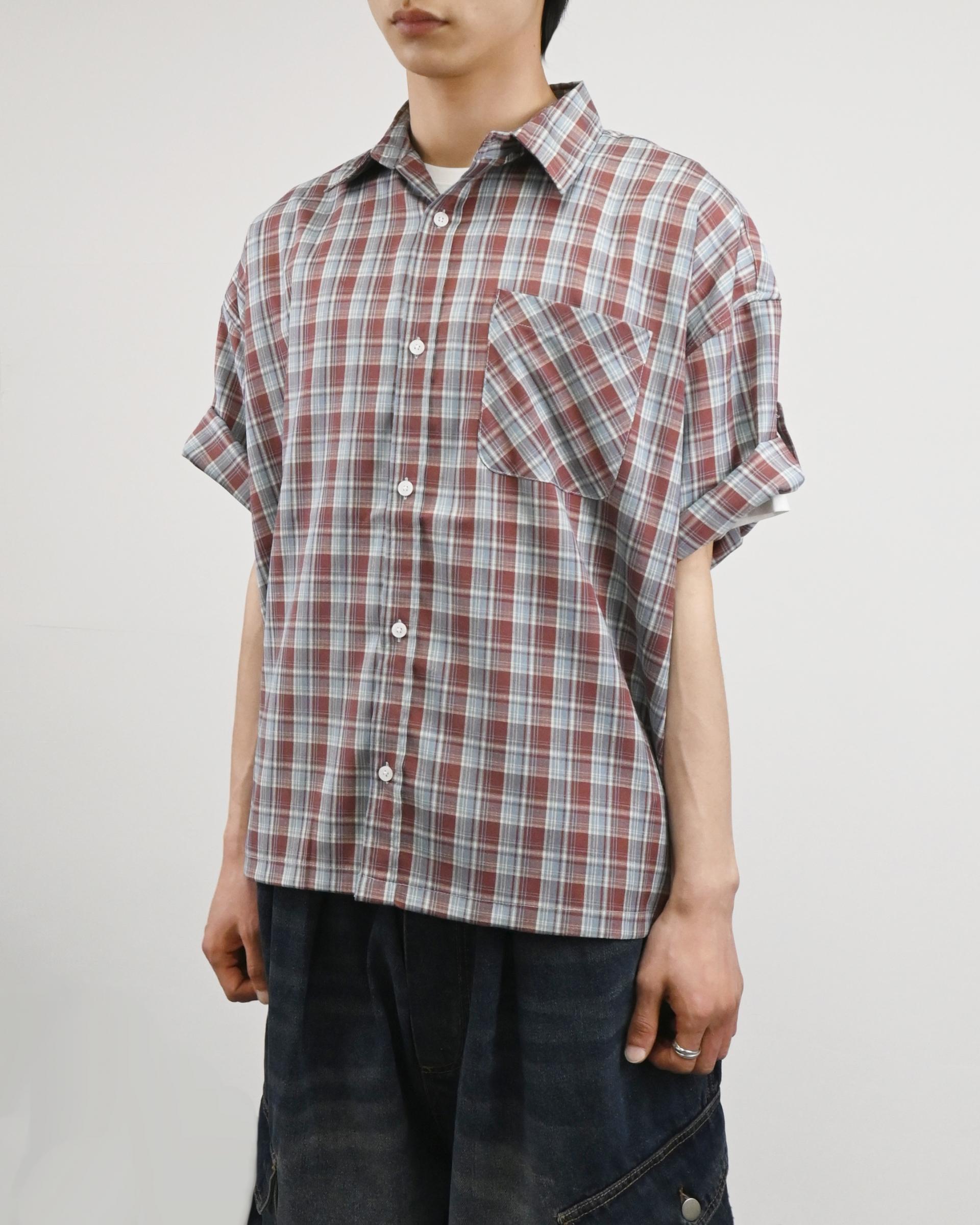 rabin checkered roll-up shirt