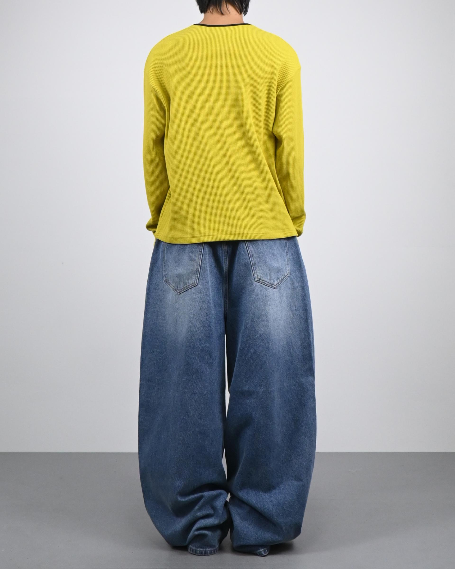 banding balloon denim pants