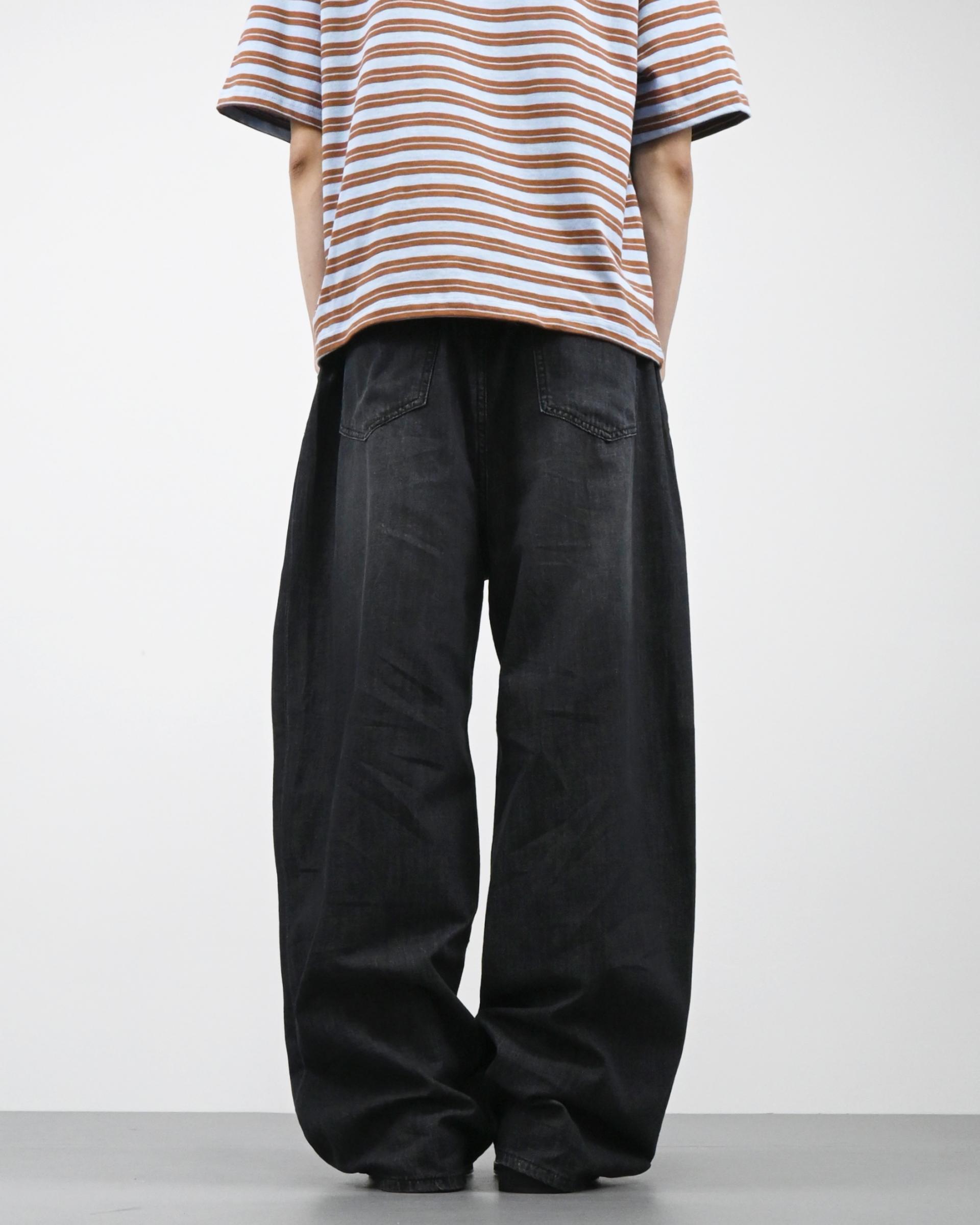straight linen denim pants