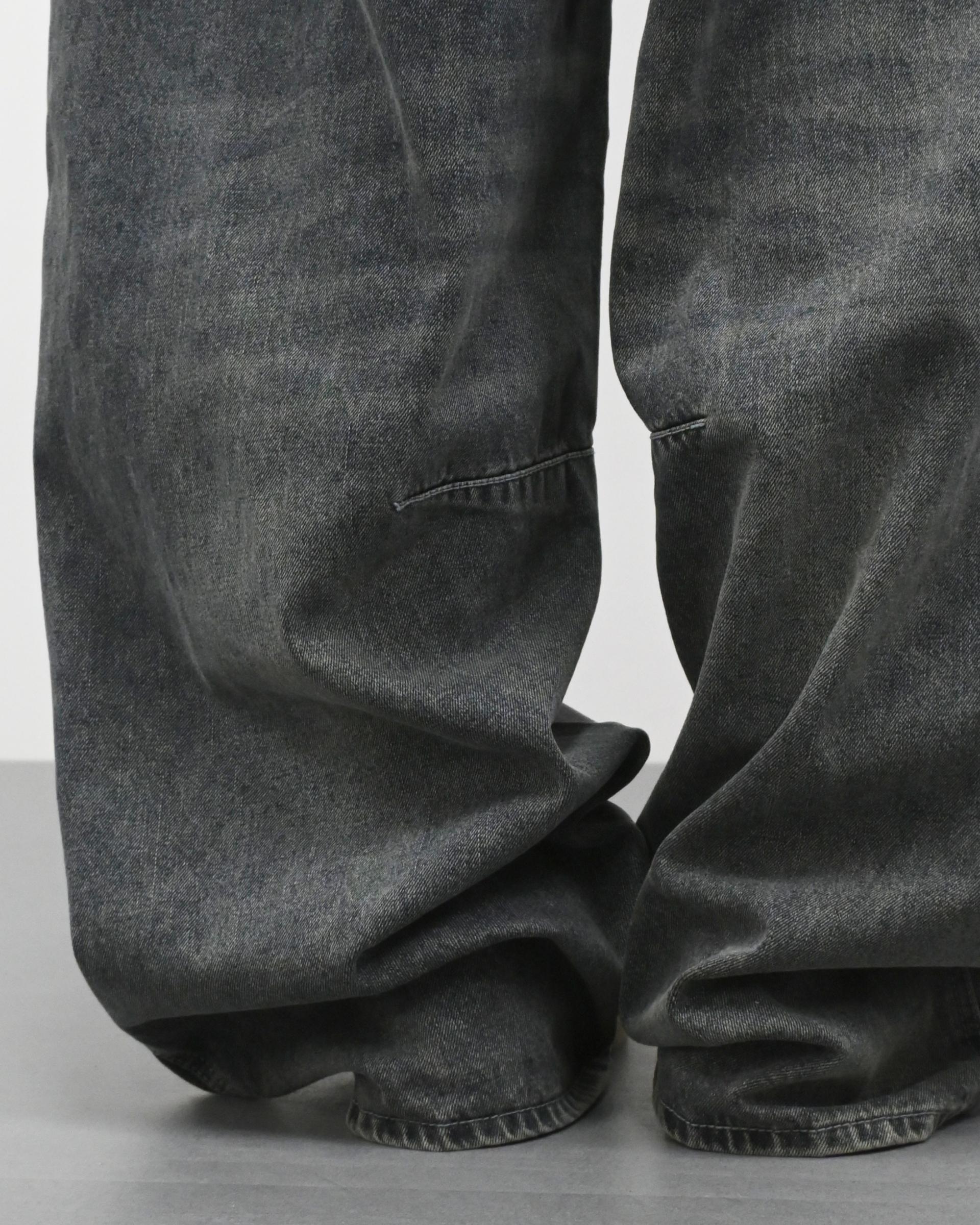 dart balloon denim pants (dark blue)