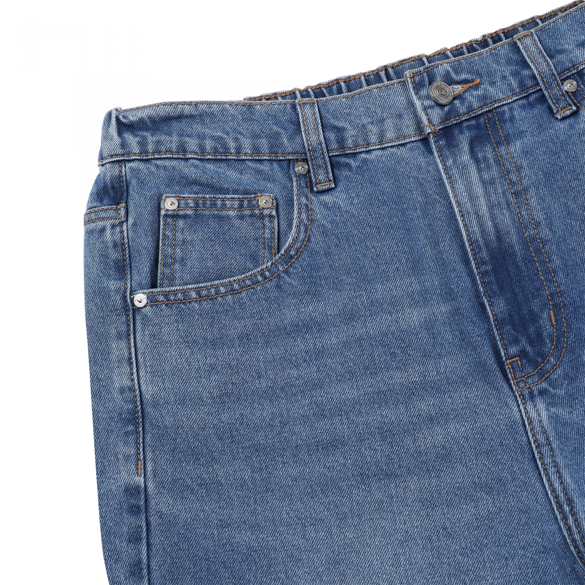 tapered banding denim pants