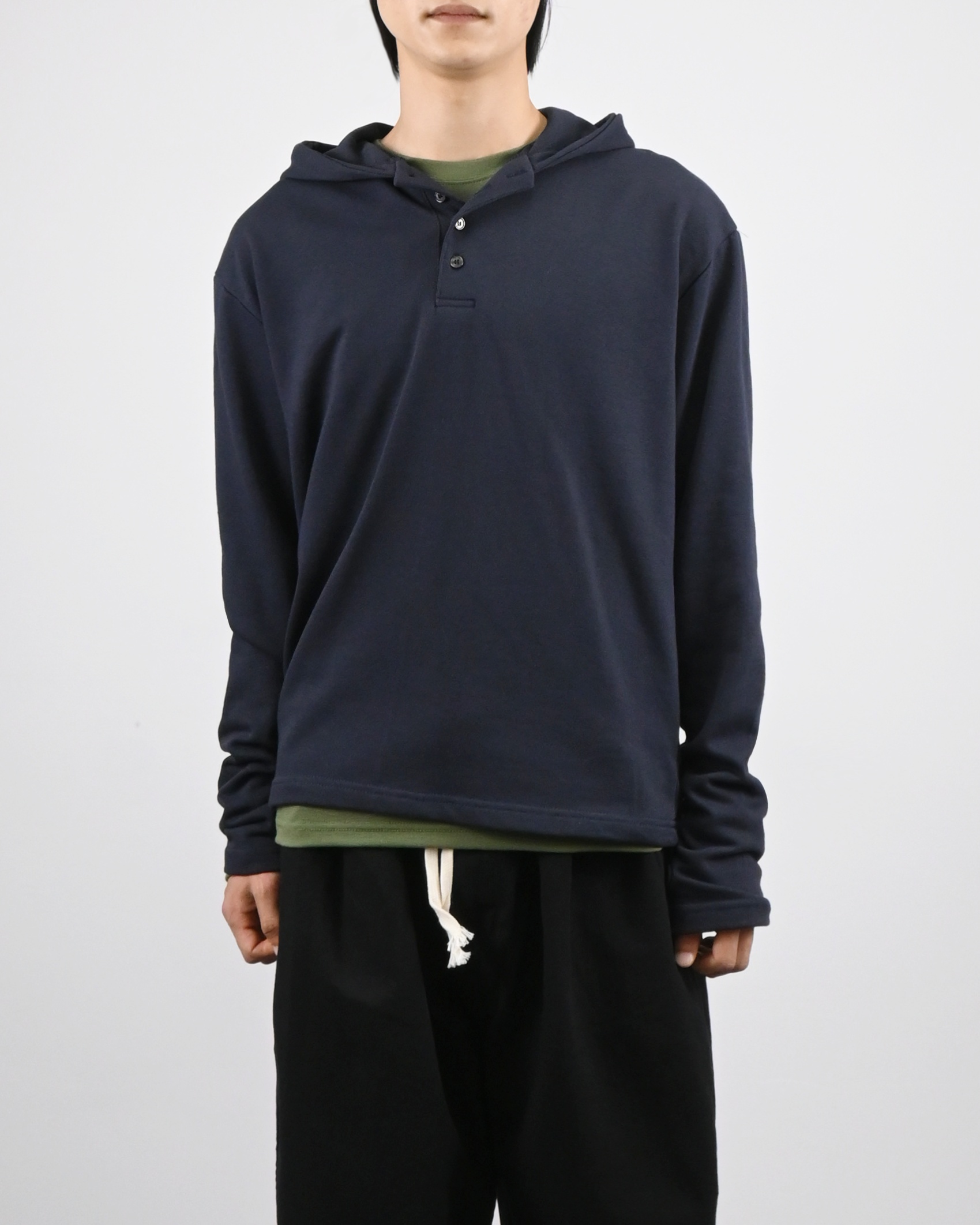warmer henley neck hoodie