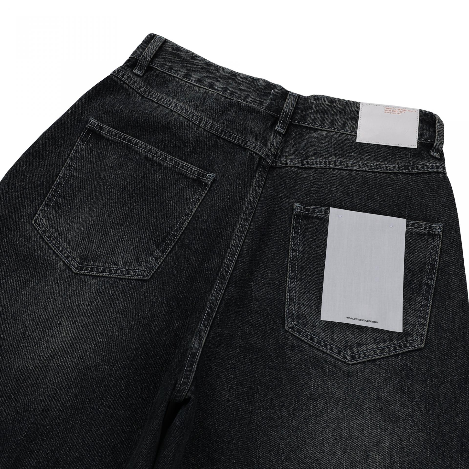 dart balloon denim pants (dark blue)