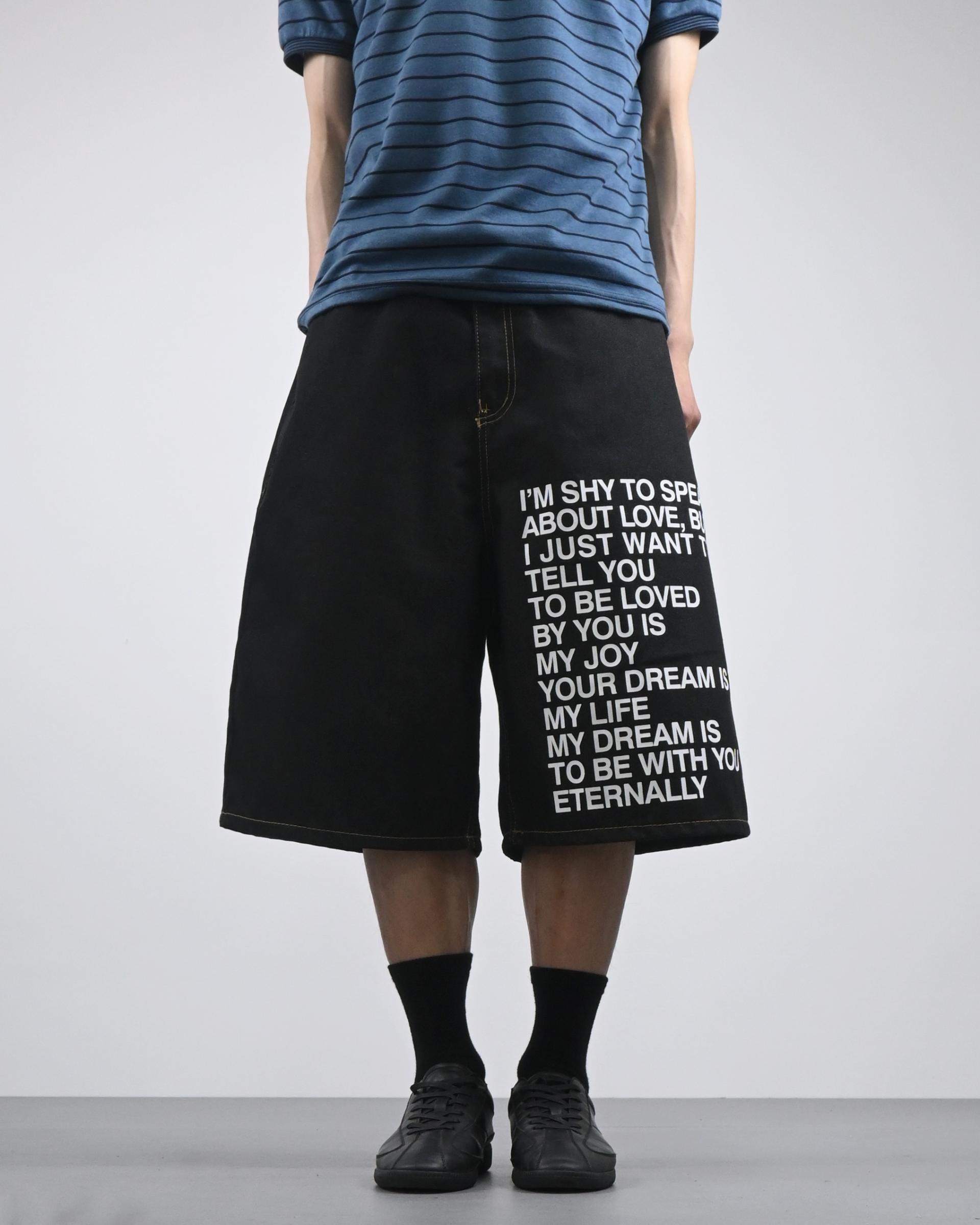 note bermuda denim pants