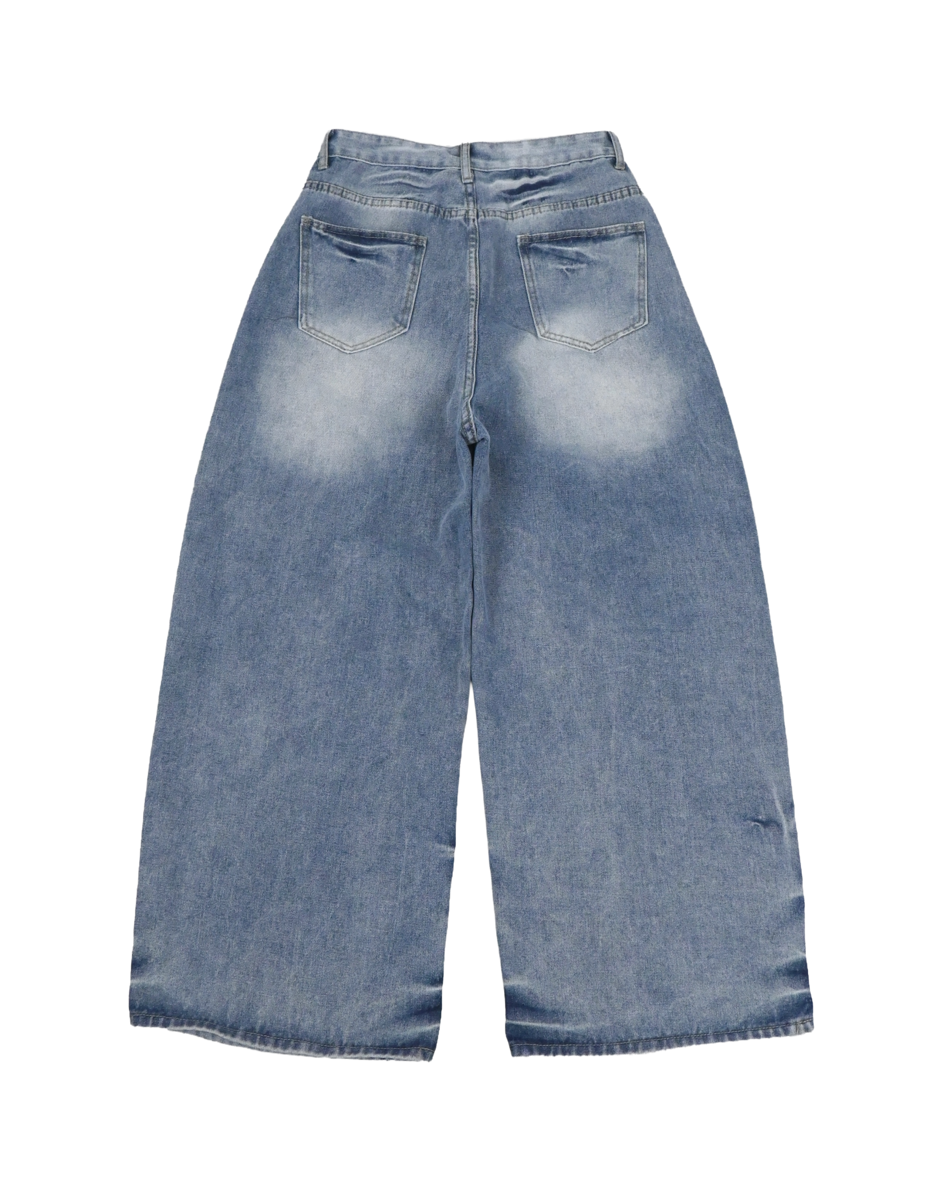 cat washing damage denim pants