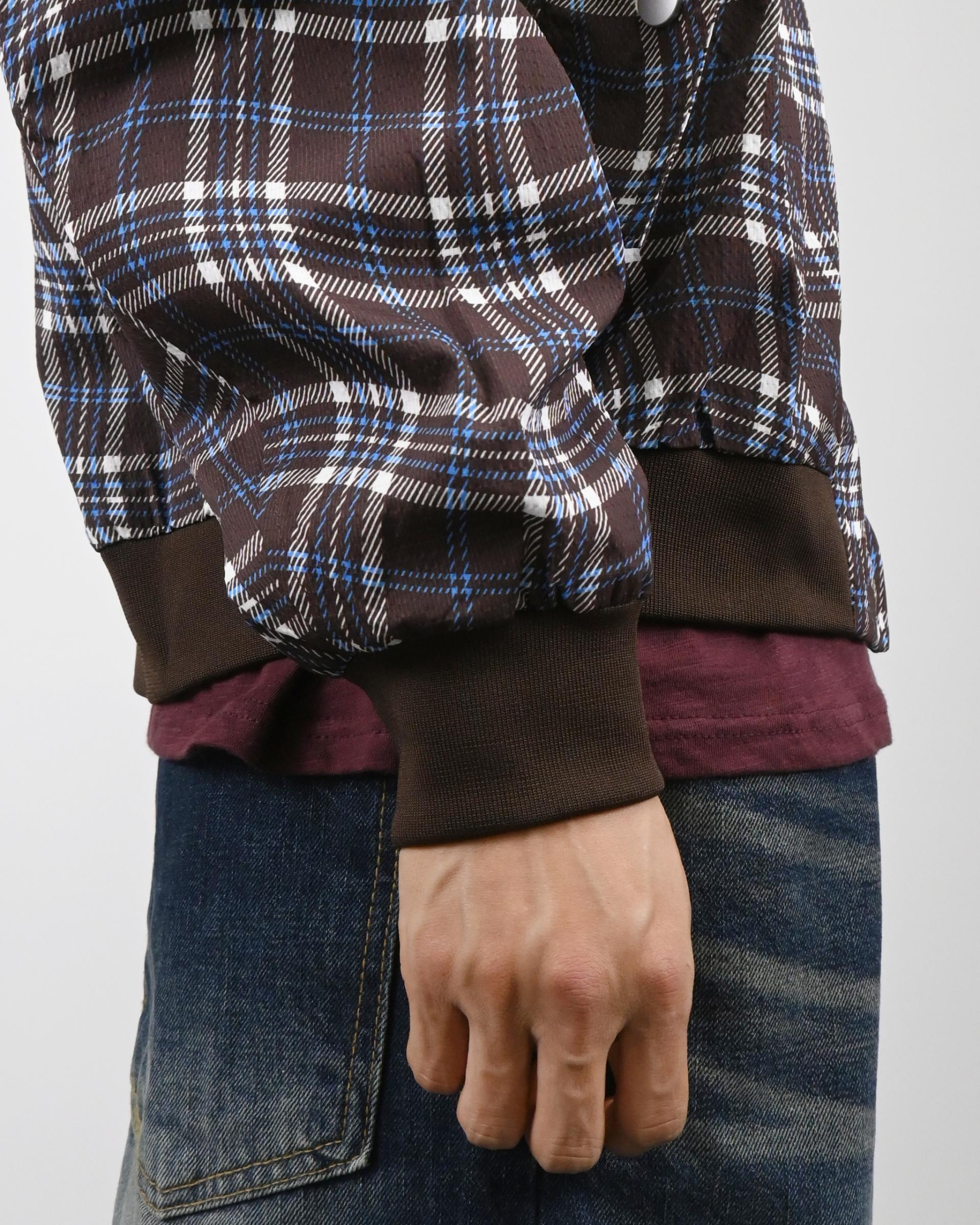 wavy check bomber jacket