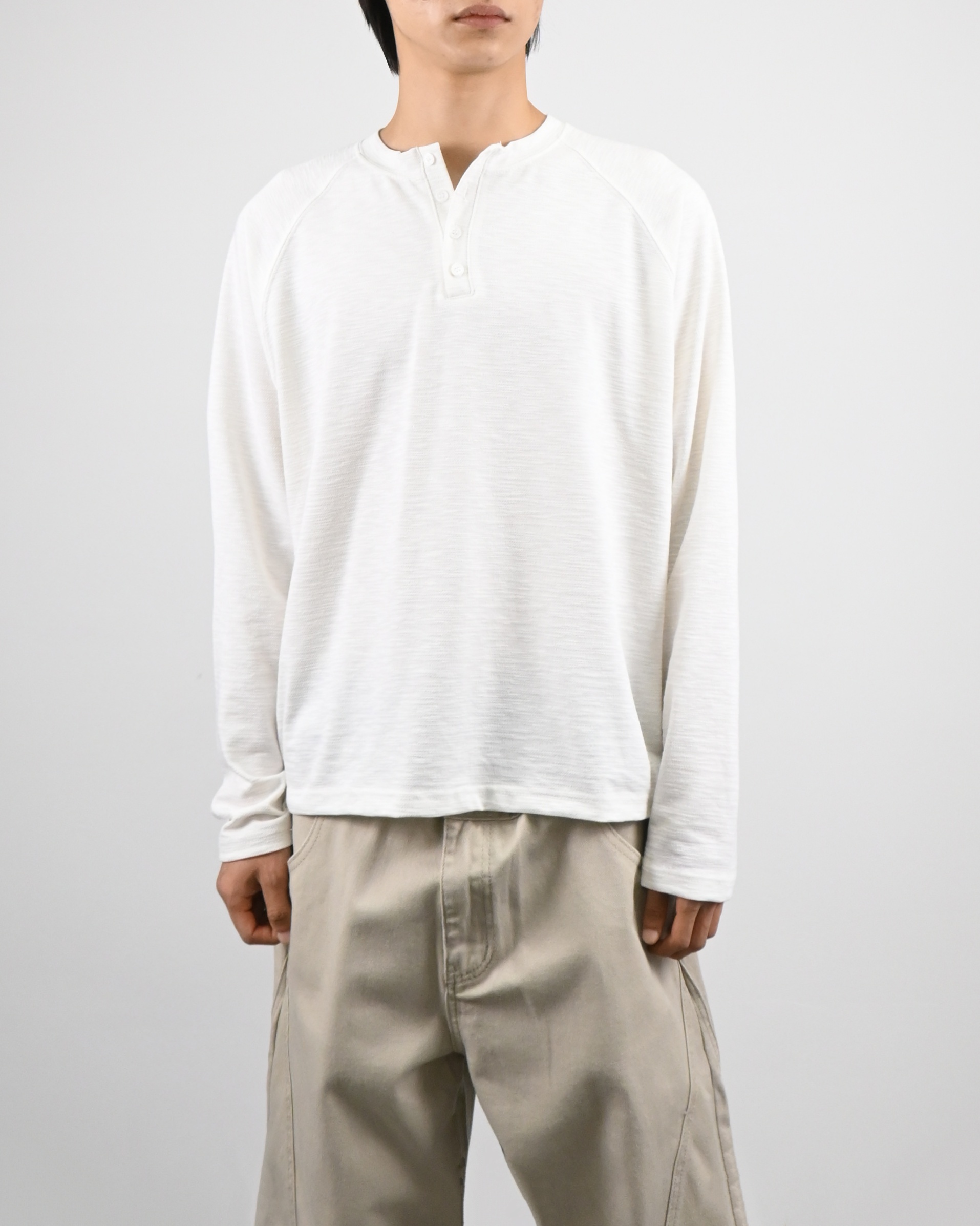 slub raglan henley neck