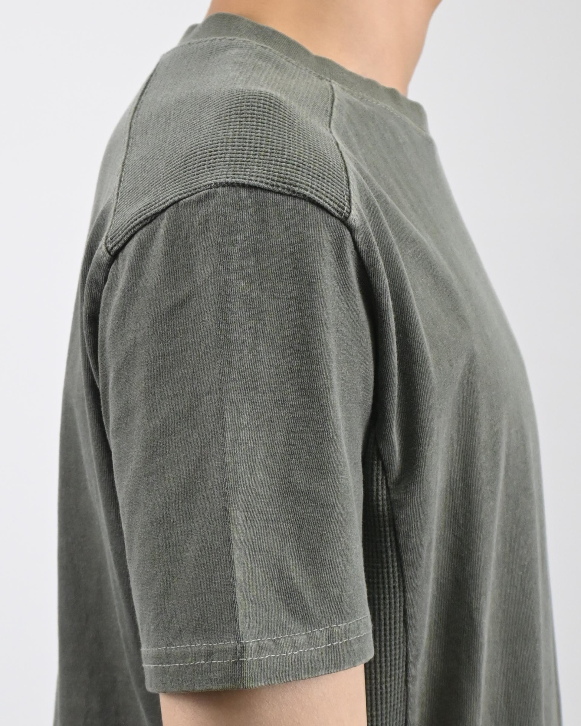 waffle panel pigment half t-shirt