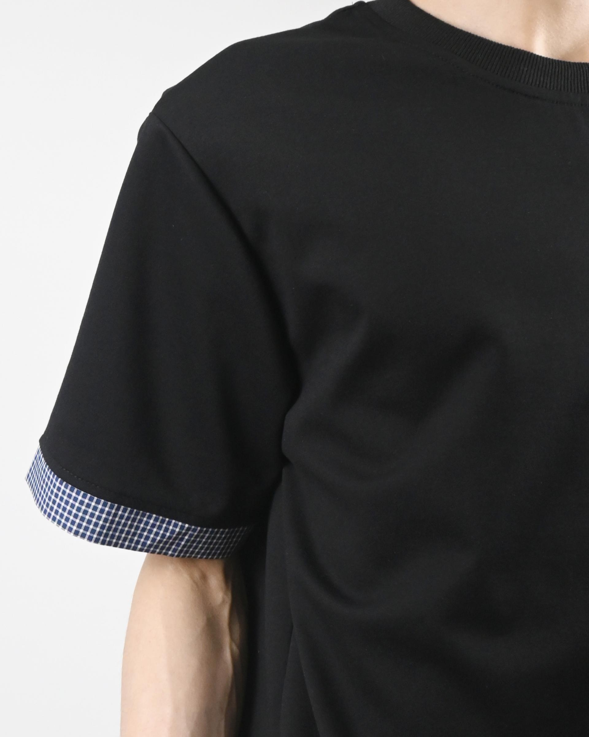 check roll-up half t-shirt
