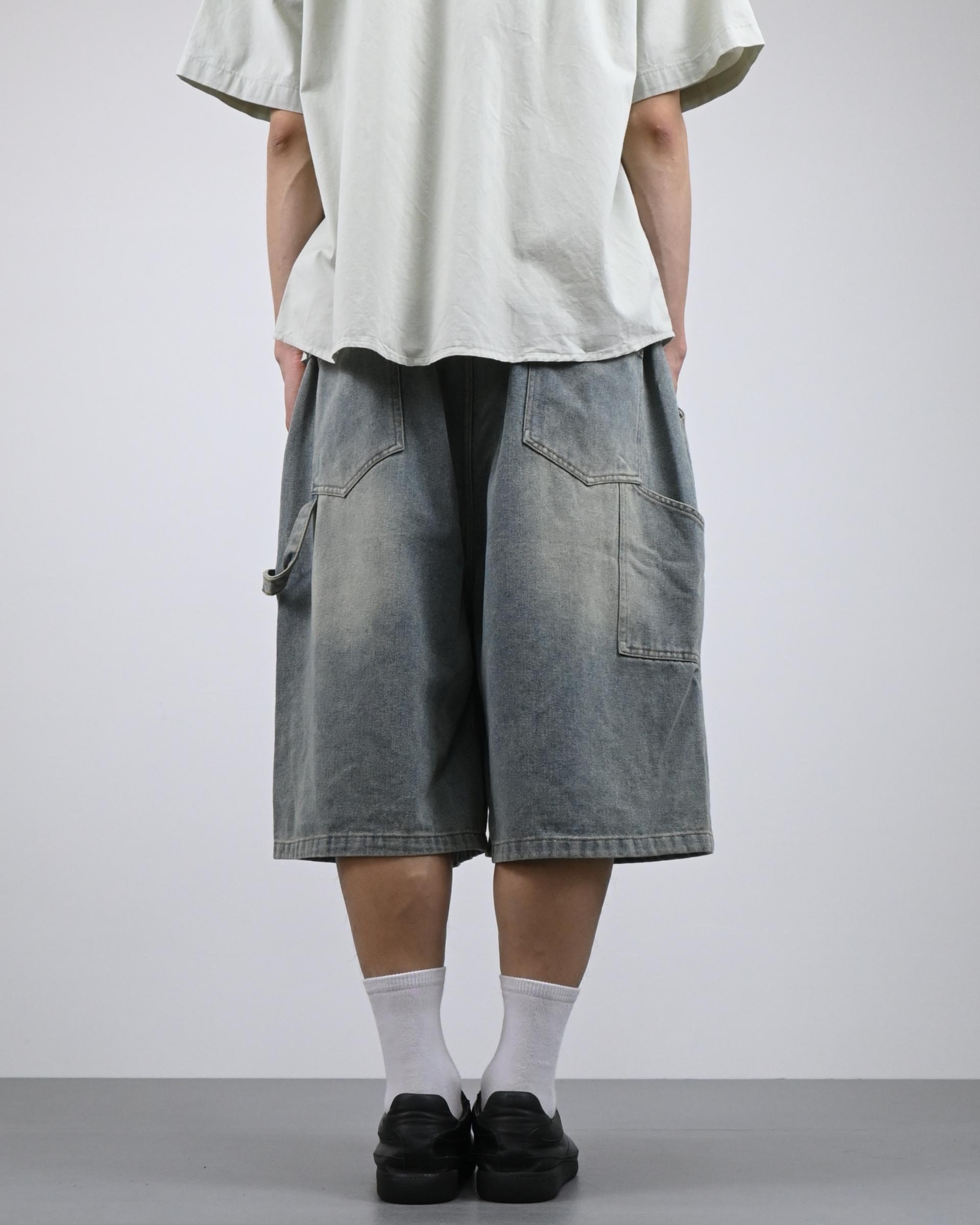 banding vintage carpenter bermuda denim pants