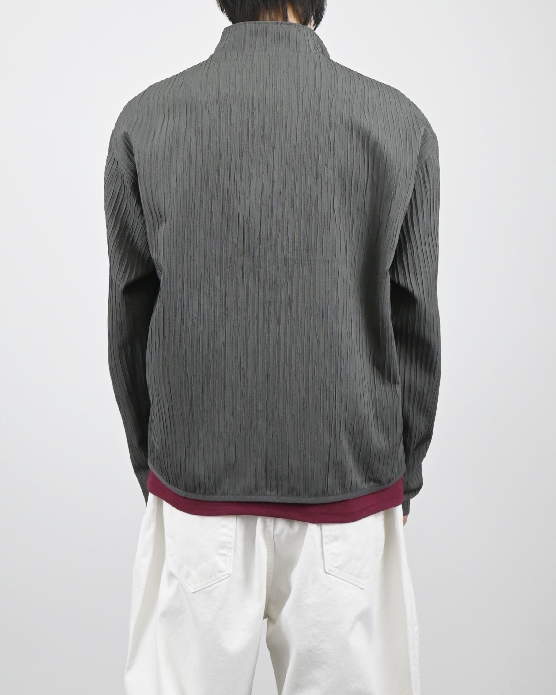 compose pleats diagonal zip-up