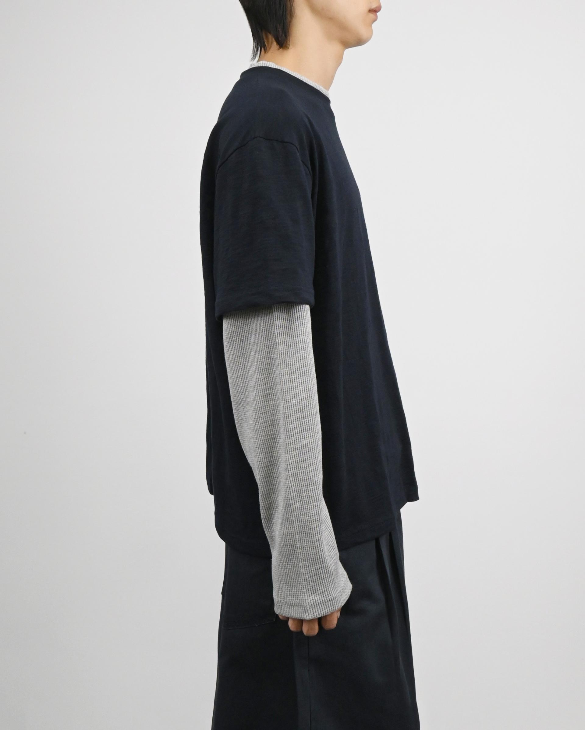 slub waffle layered t-shirt