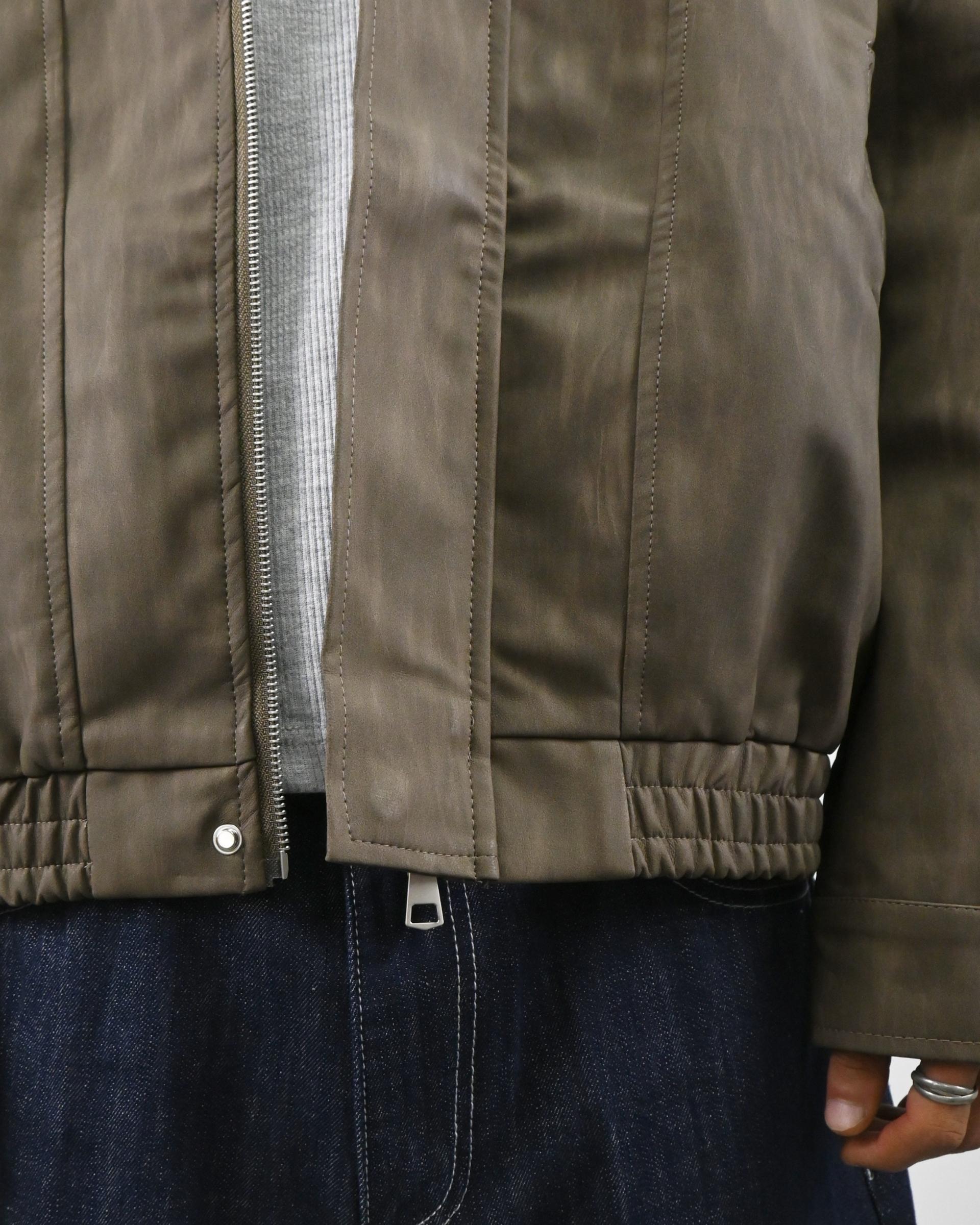 textured leather jacket