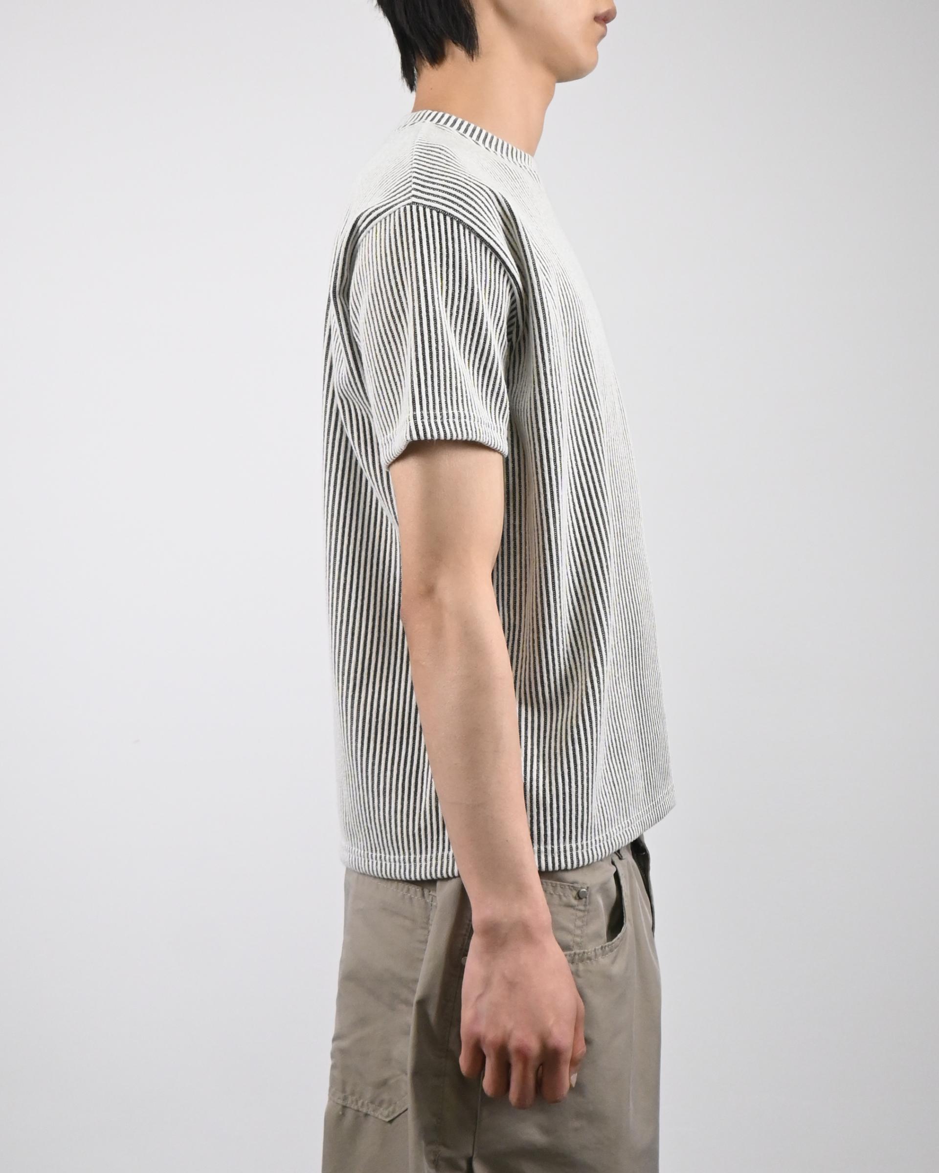 two tone ribbed half-t-shirt