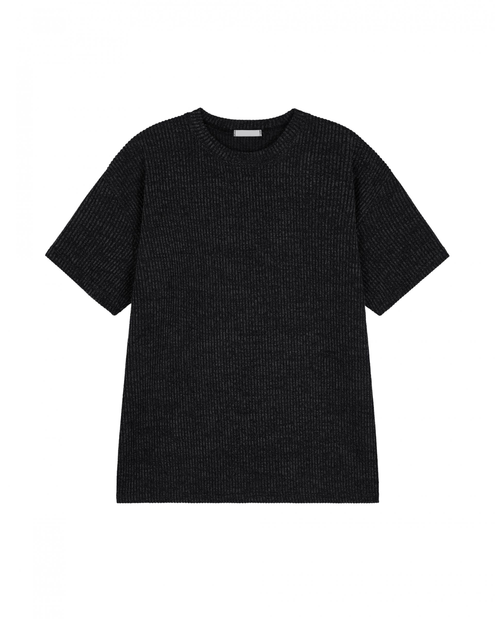 two tone ribbed half-t-shirt