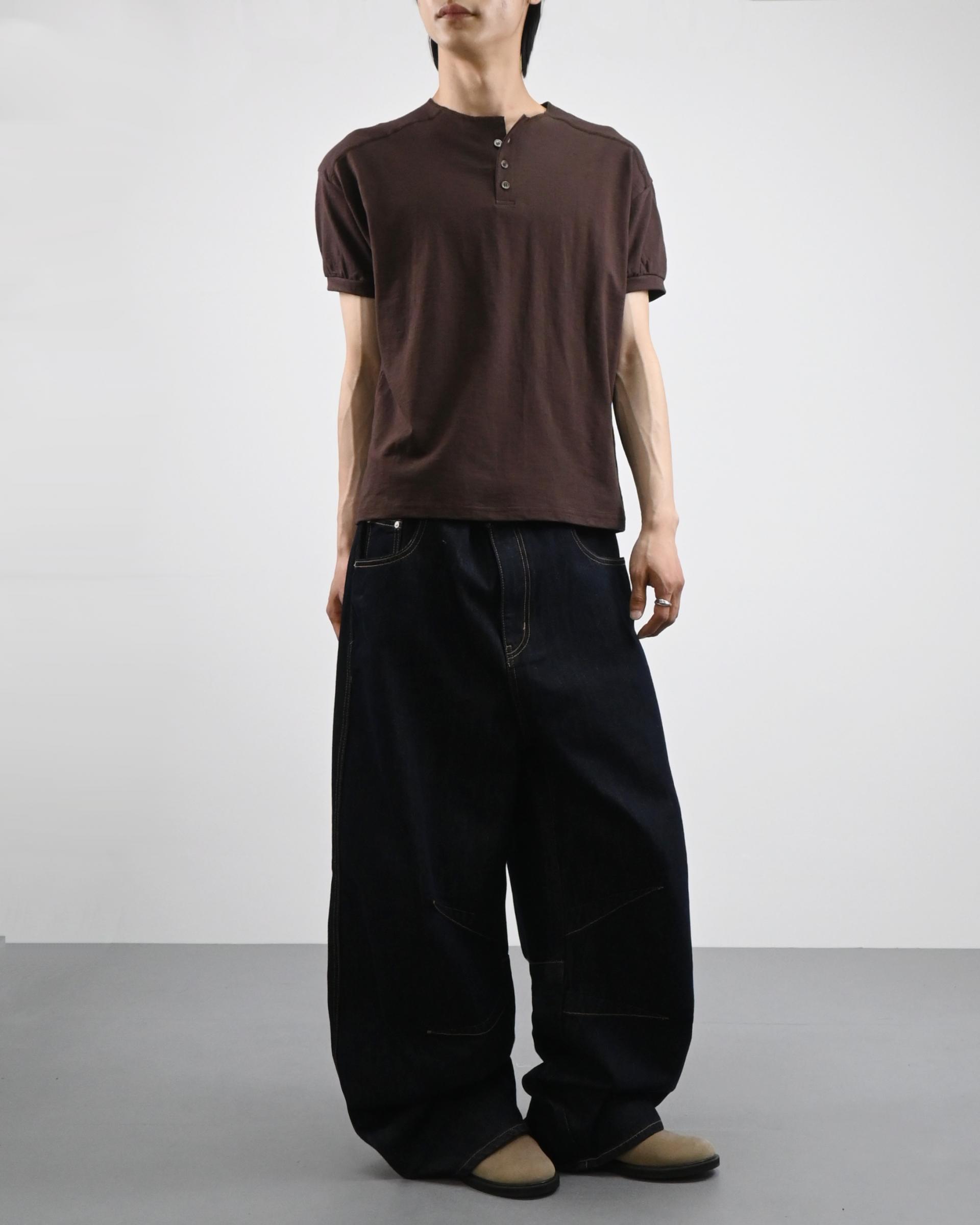 dart balloon denim pants (non faded)