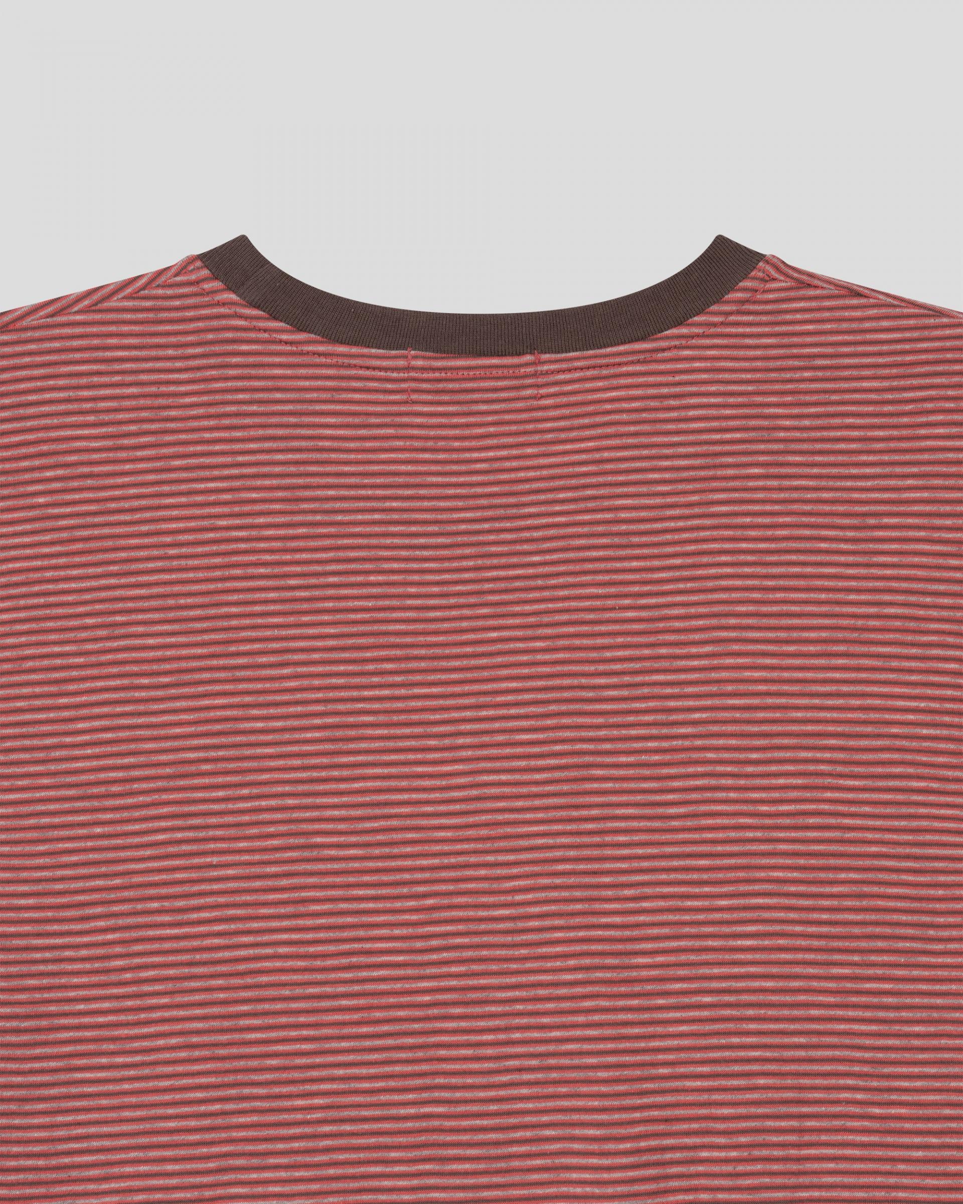ringer stripe pocket half-t-shirt