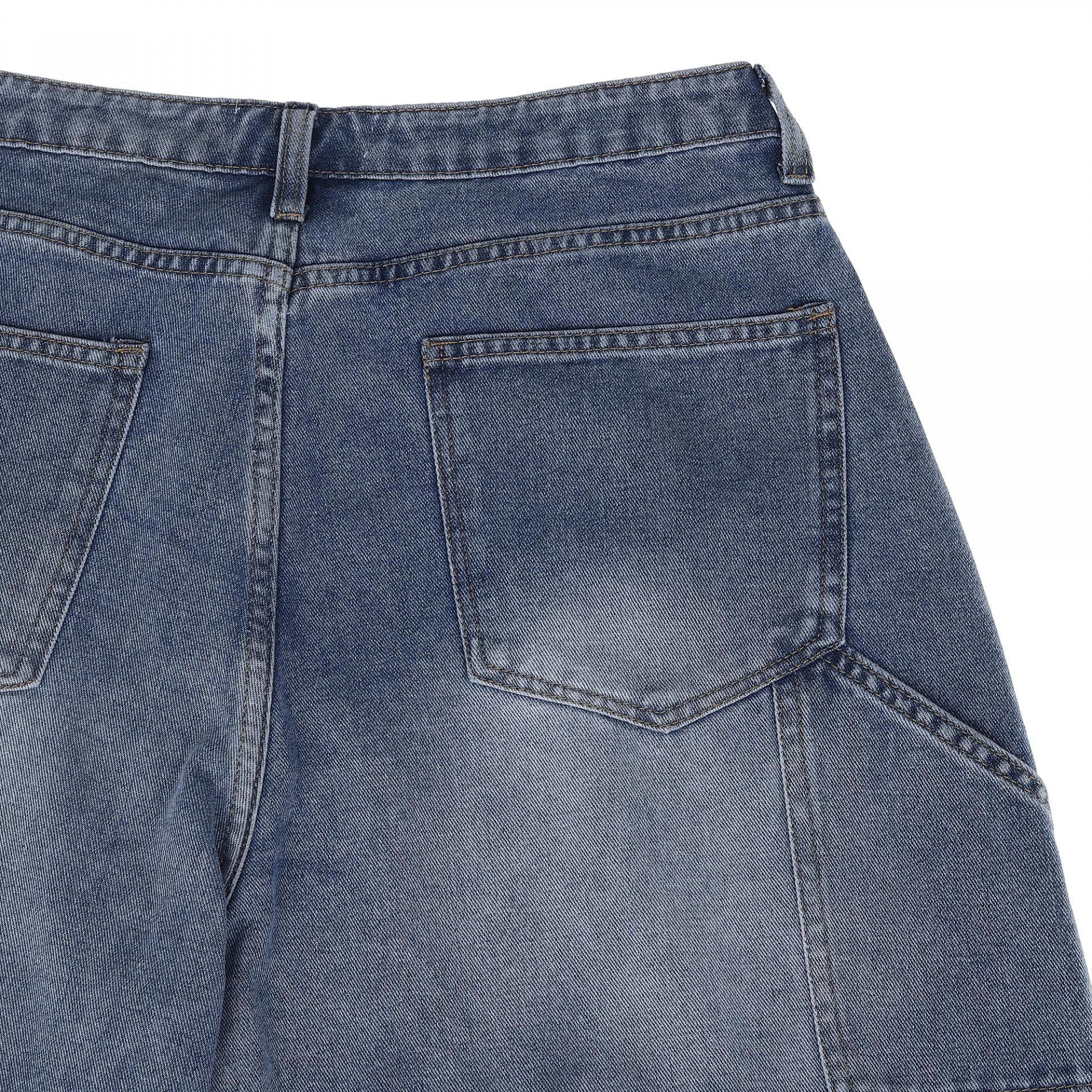 one tuck carpenter bermuda denim pants