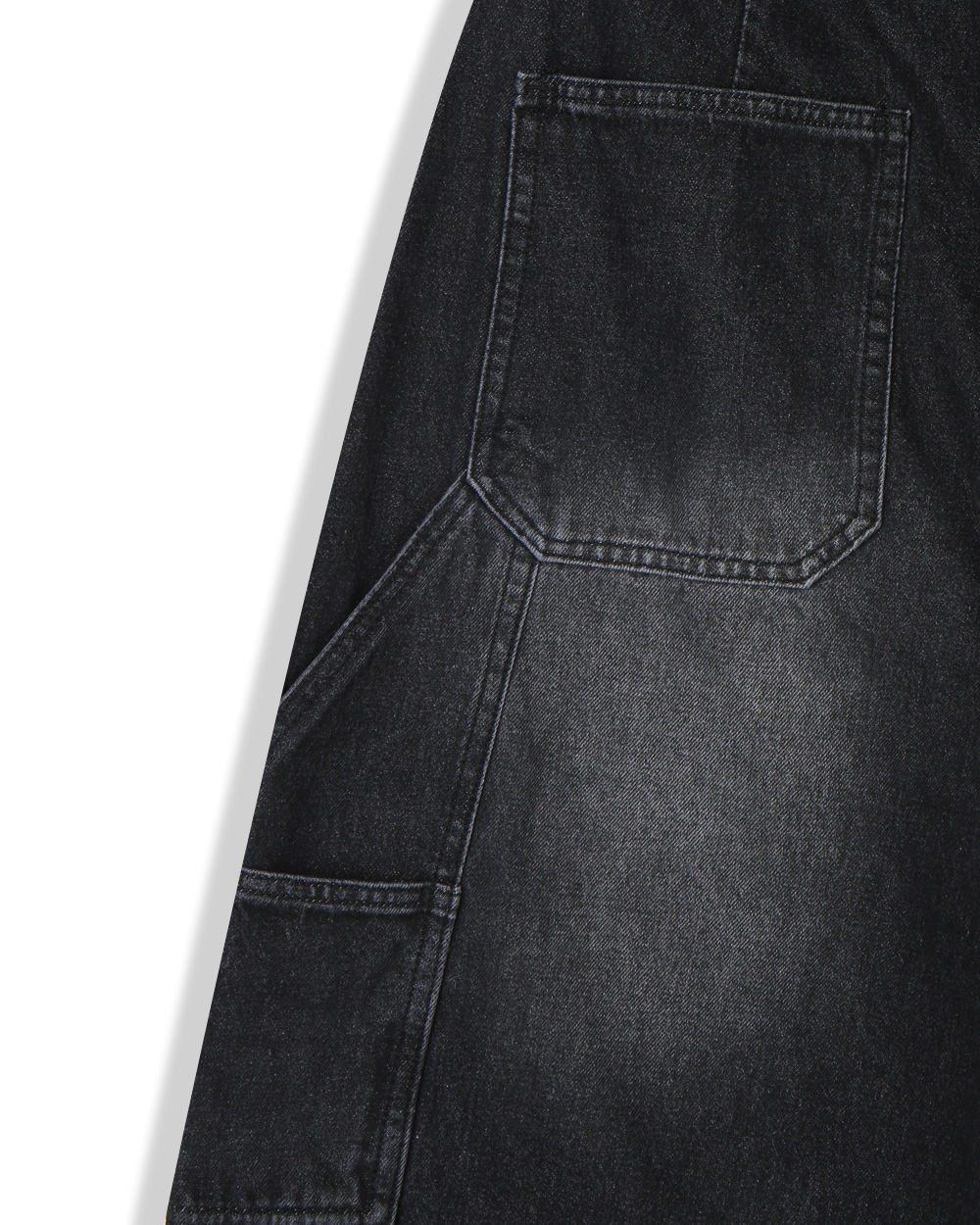 ash washed carpenter balloon denim pants